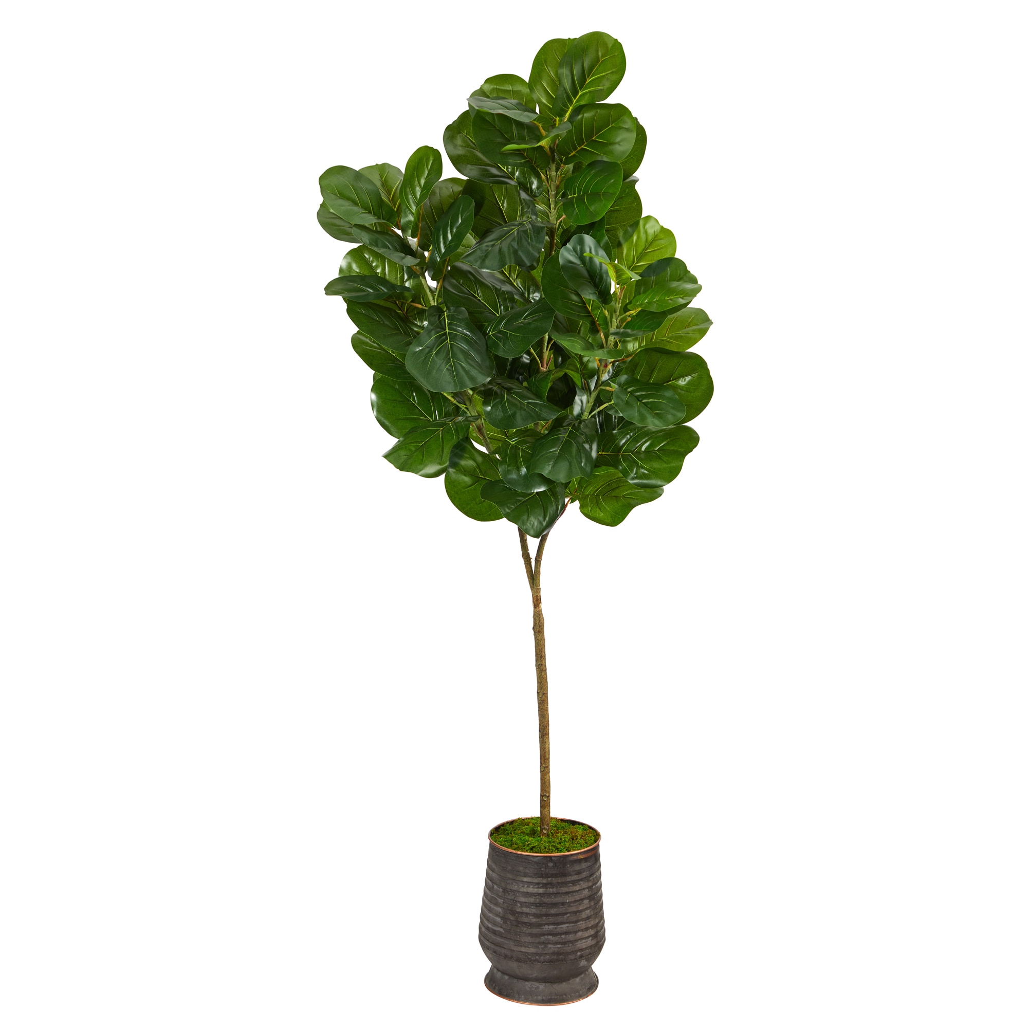Nearly Natural T2503 74-in Green Indoor Fiddle Leaf Artificial Tree