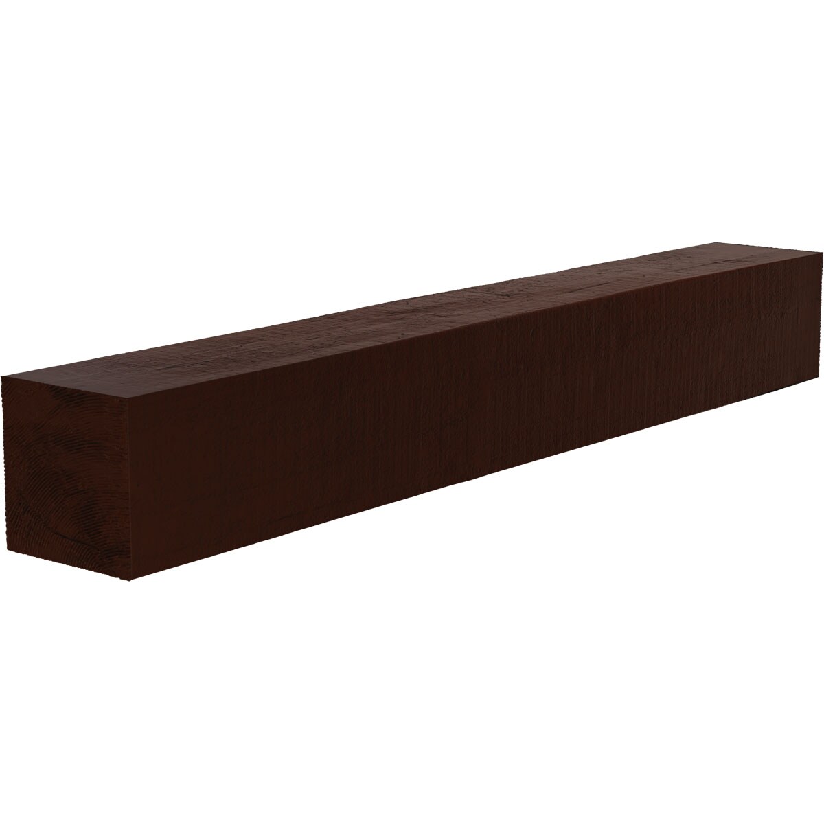 Ekena Millwork MANURC06X10X48PE 48-in W x 6-in H x 10-in D Natural Pecan Hollow Urethane Rustic Fireplace Mantel