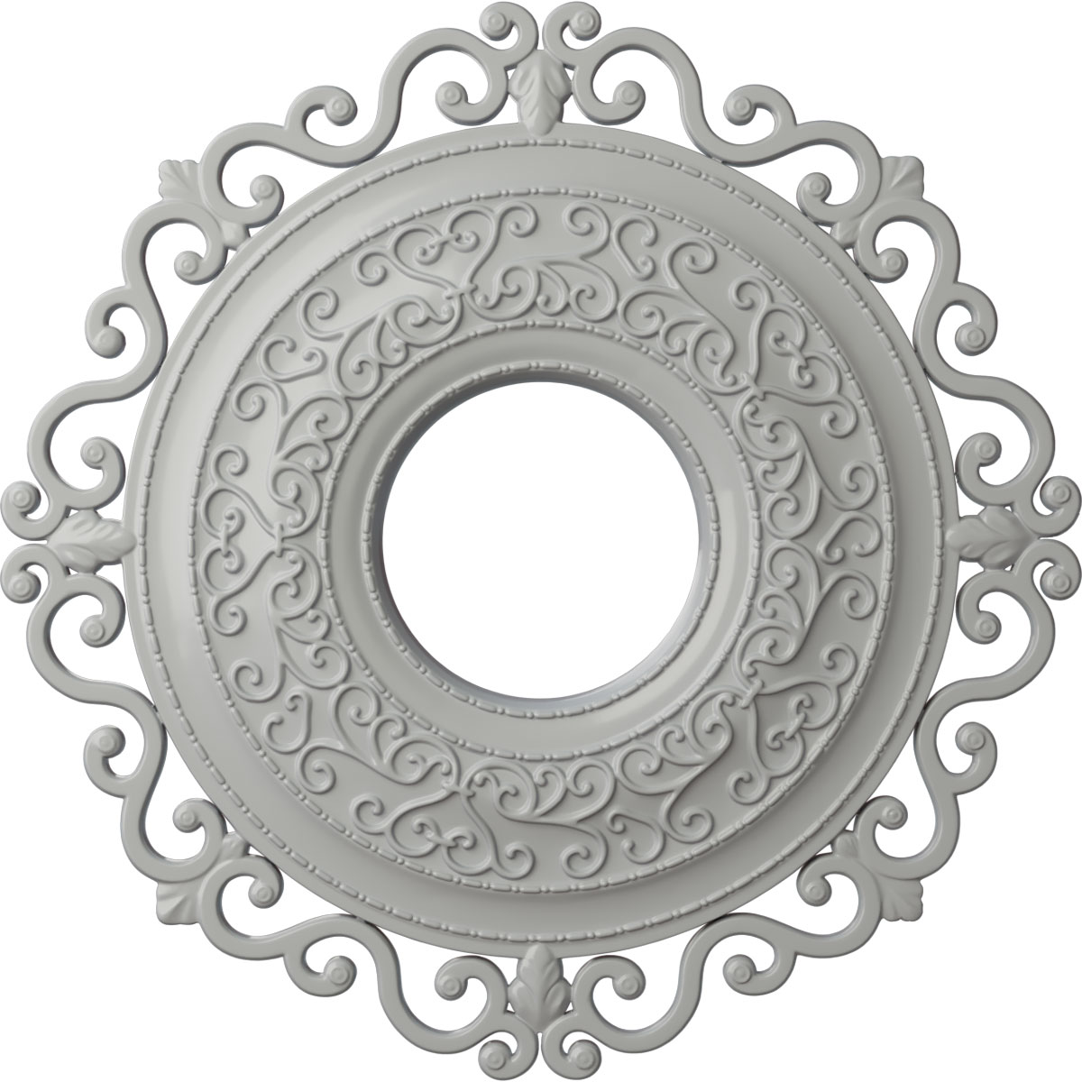Ekena Millwork CM22ORFRF Orrington 22-in W x 22-in L Painted Frost Polyurethane Whole Ceiling Medallion