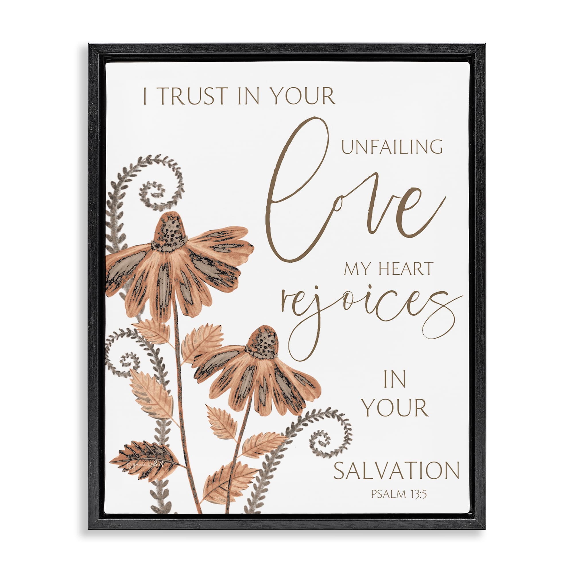 Stupell Industries BT-564-FFB-24X30 Trust In Your Unfailing Love Floating Frame design by Annie LaPoint
