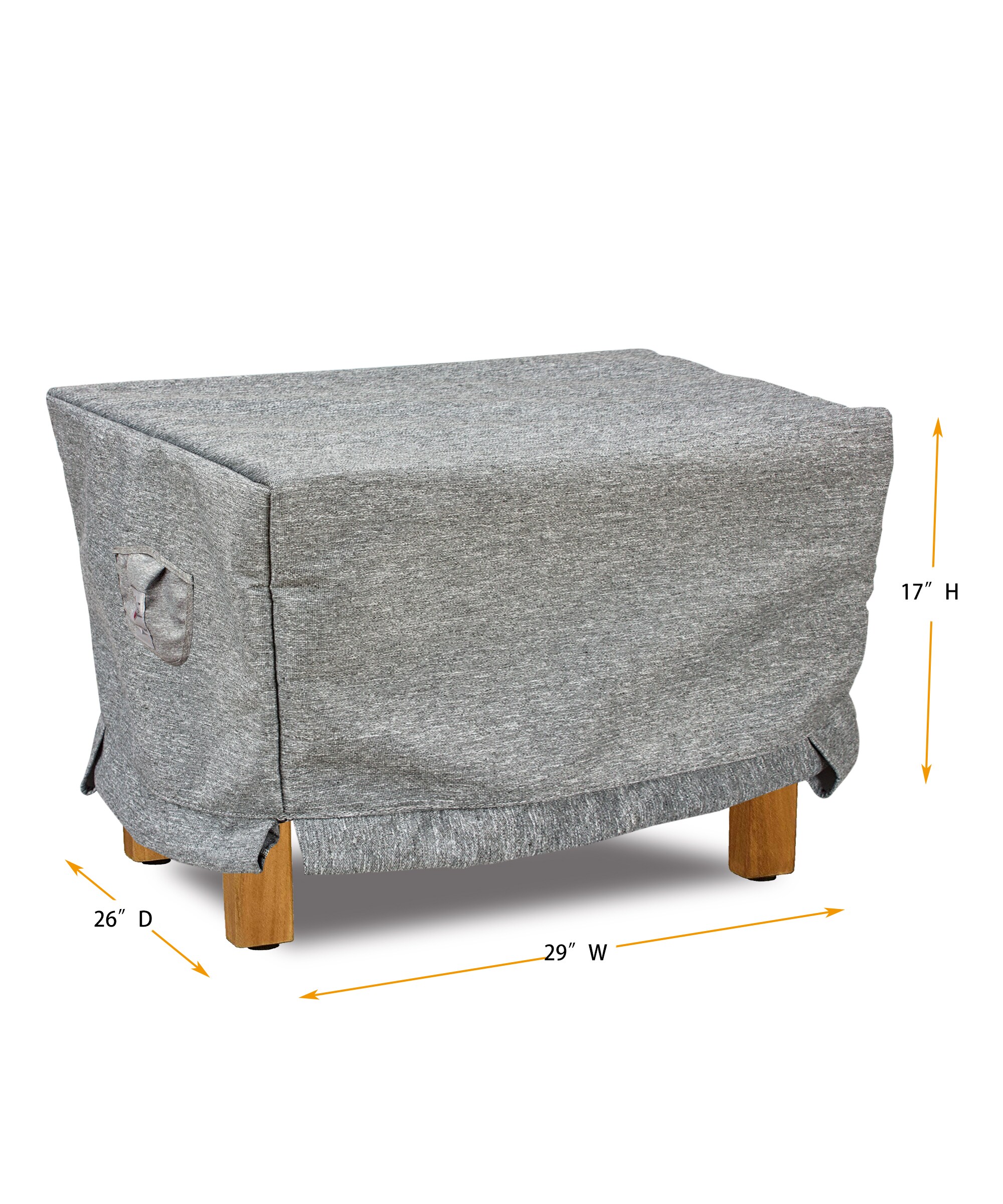 Shield Outdoor Covers Gray Polyester Ottoman Patio Furniture Cover at ...