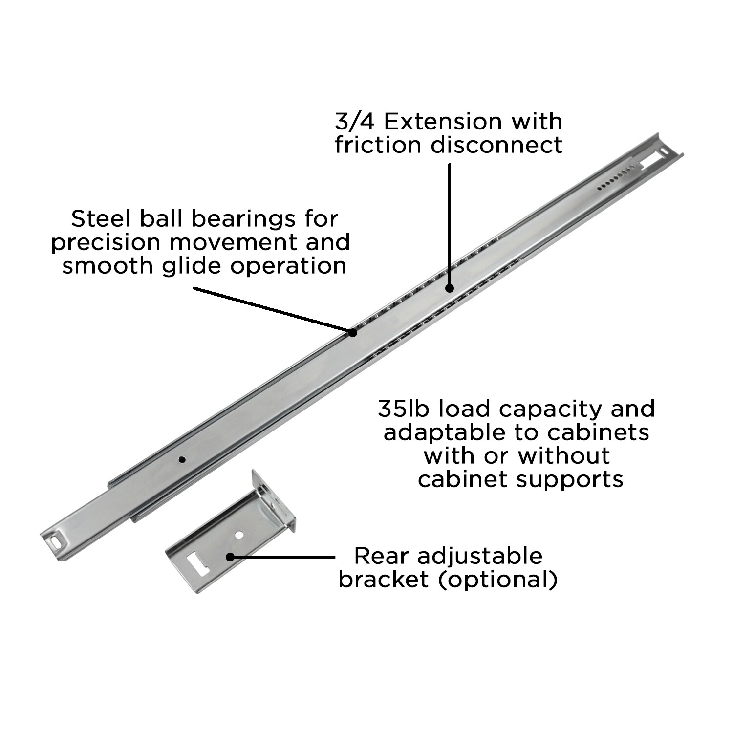 Hickory Hardware P1029/22-2C-5B Drawer-Slides - View #4