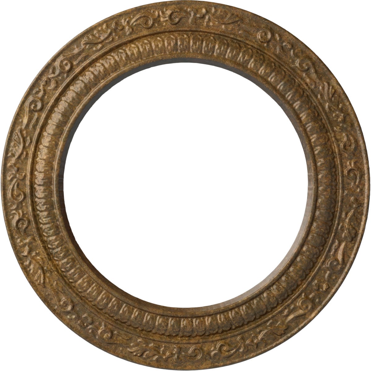 Ekena Millwork CM12ADRZS Andrea 12-in W x 12-in L Painted Rubbed Bronze Polyurethane Whole Ceiling Medallion