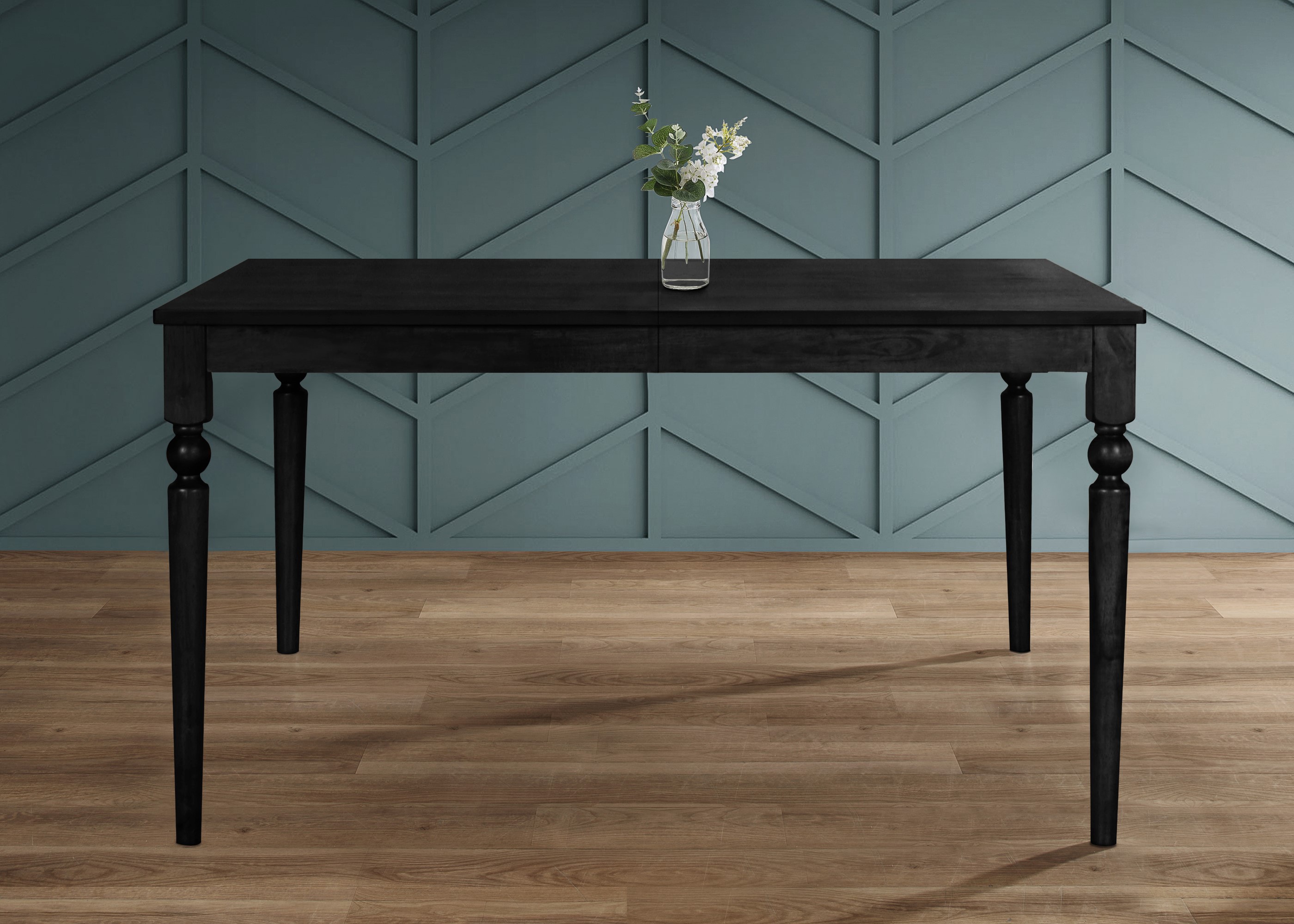 Home Design 60018-331 Beckley Black Transitional Dining Table, Wood with Black Wood 59.1-in L x 29.5-in H