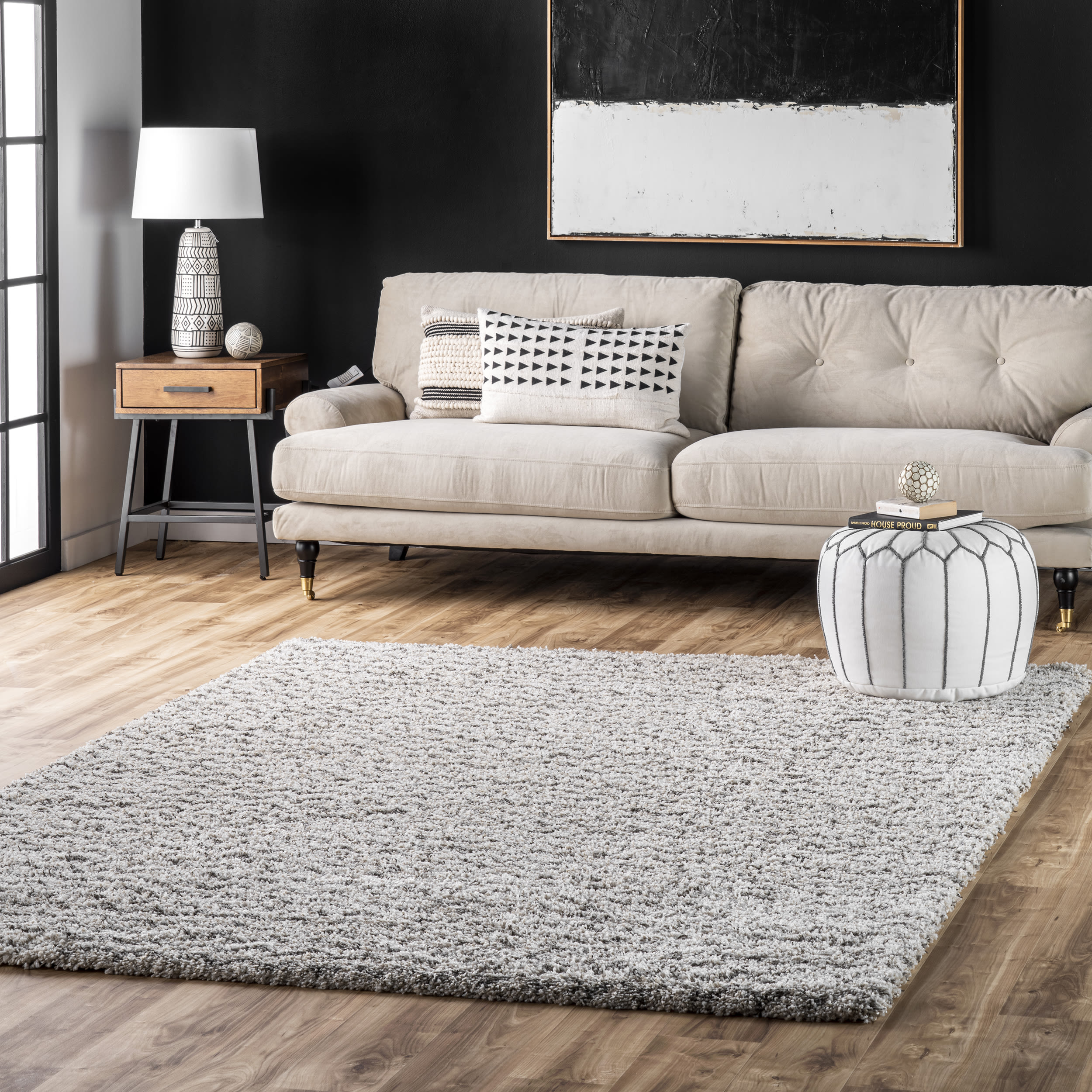 nuLOOM MLSH02A-9012 9 x 12 (ft) Loomed Polypropylene Ivory Rectangular Indoor Chevron Area rug