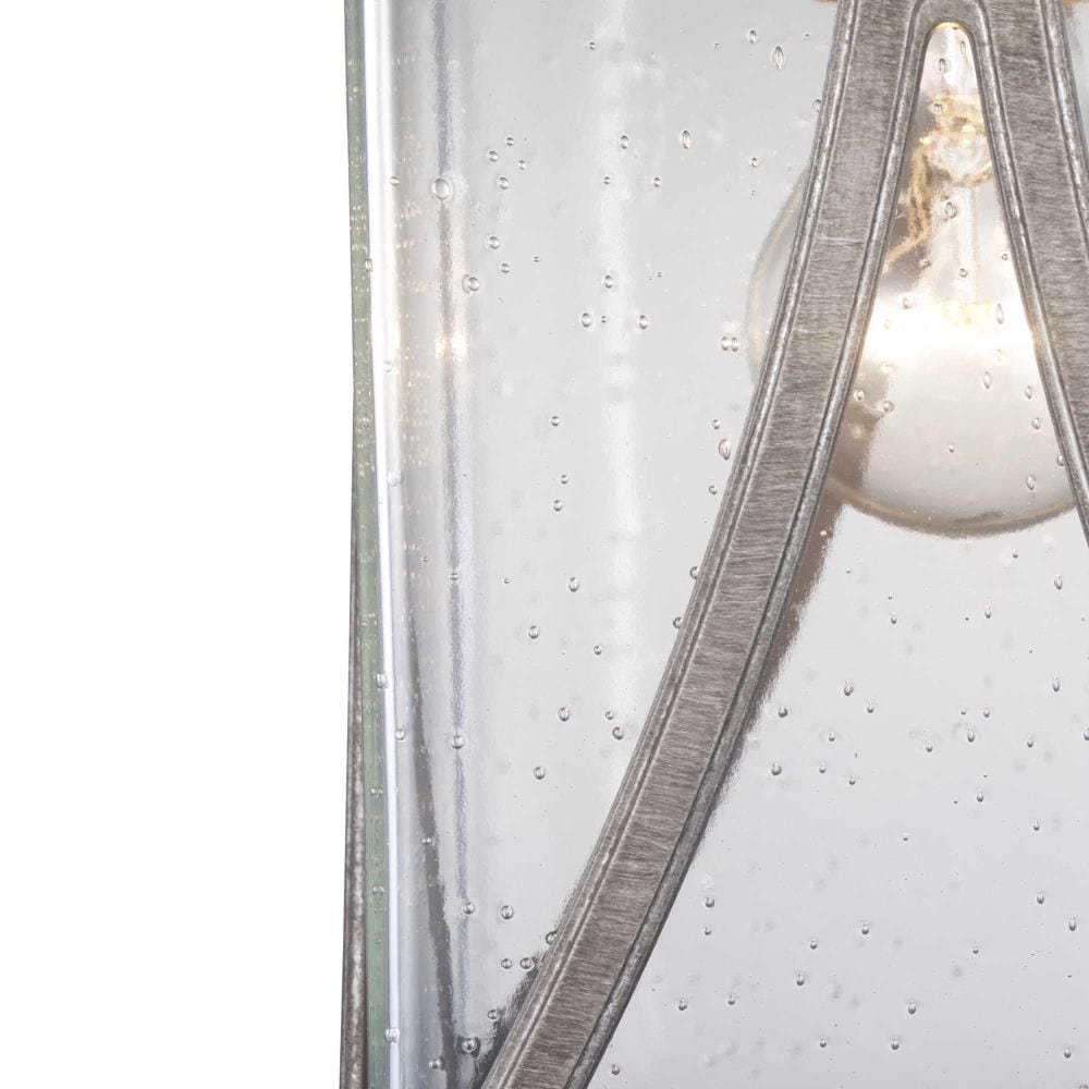 Abbott Antique Pewter Outdoor Hanging Lantern with Seeded Glass