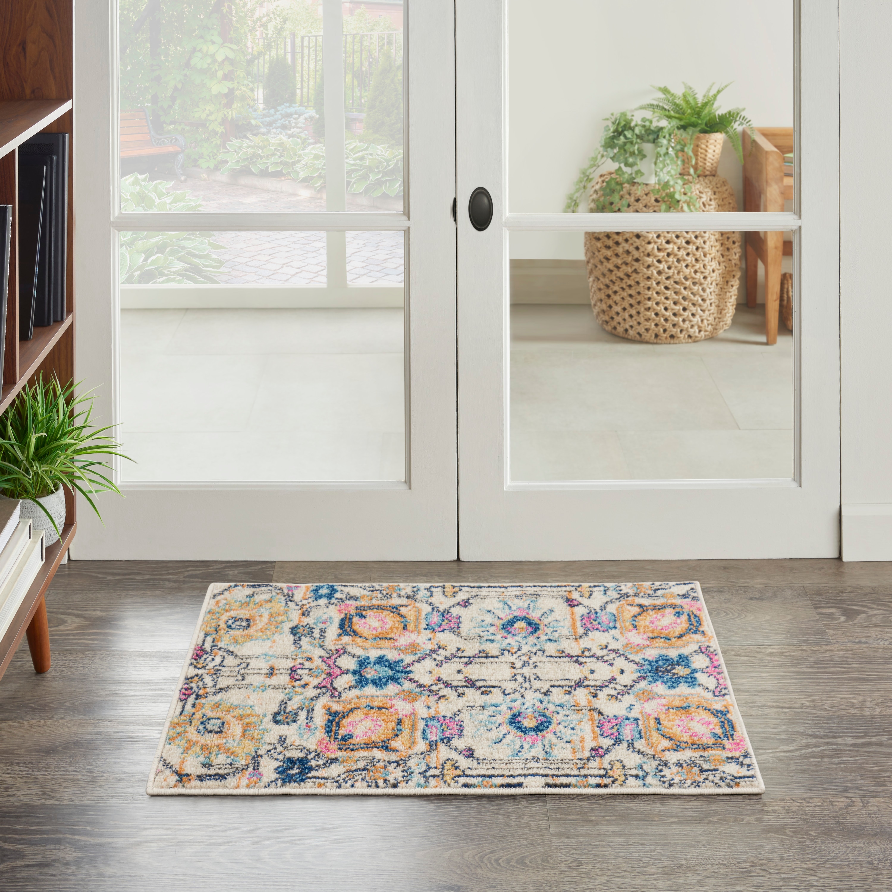 Nourison 099446272072 Passion 2 x 3 (ft) Loomed Polypropylene Ivory/Multi Rectangular Indoor Floral/Botanical Bohemian/Eclectic Area rug