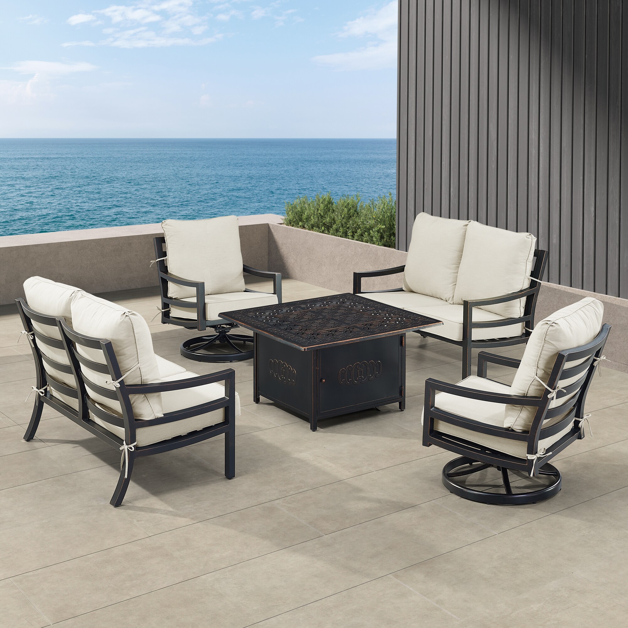 Oakland Living HUDSON2LS2CHRONINLGC Patio-Conversation-Sets - View #3