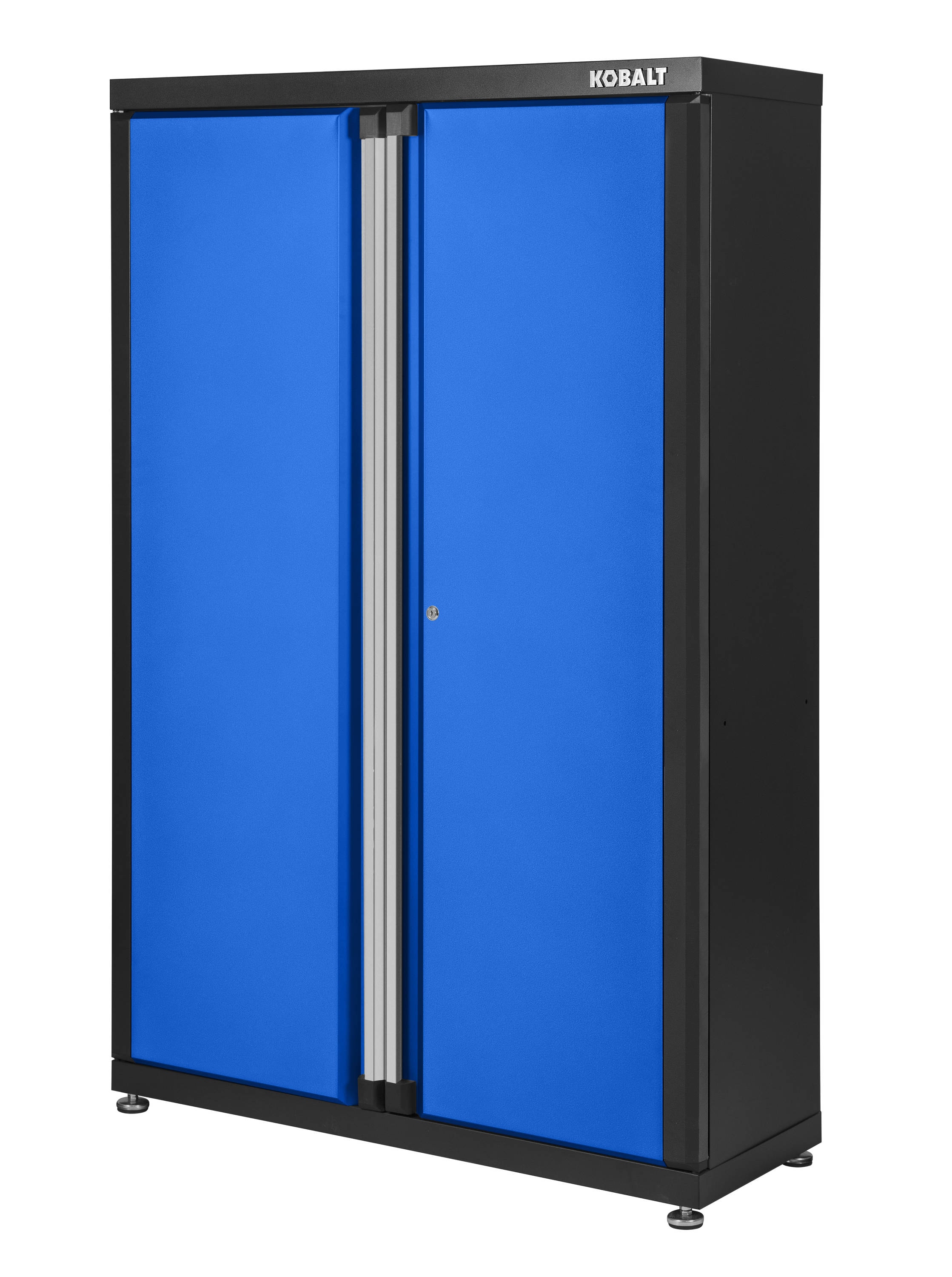 Kobalt Steel Freestanding Garage Cabinet In Blue 48 W X 72 H 18 5 D The Cabinets Department At Lowes Com