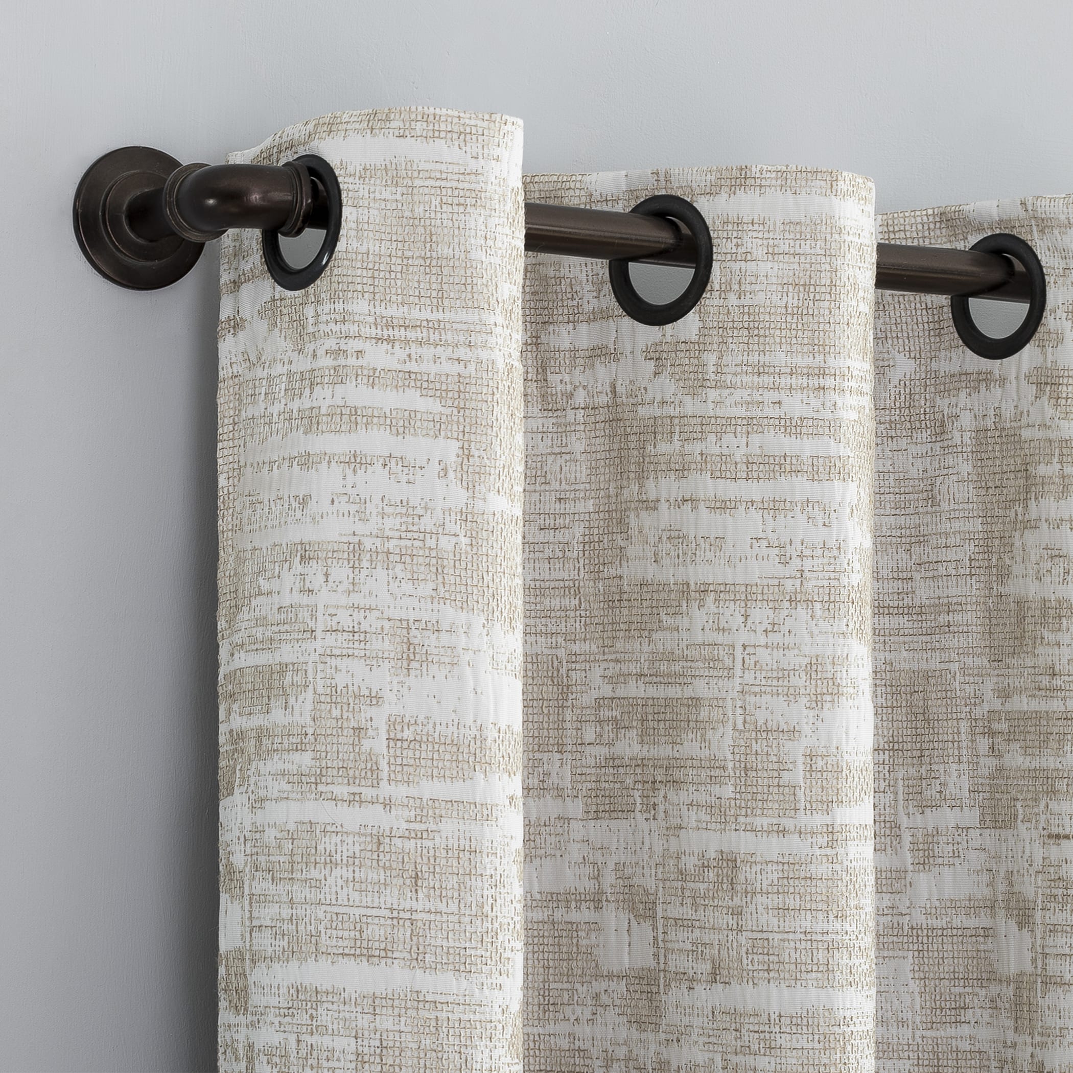 96" x 40" Beige Linen Blackout Grommet Curtain Panel