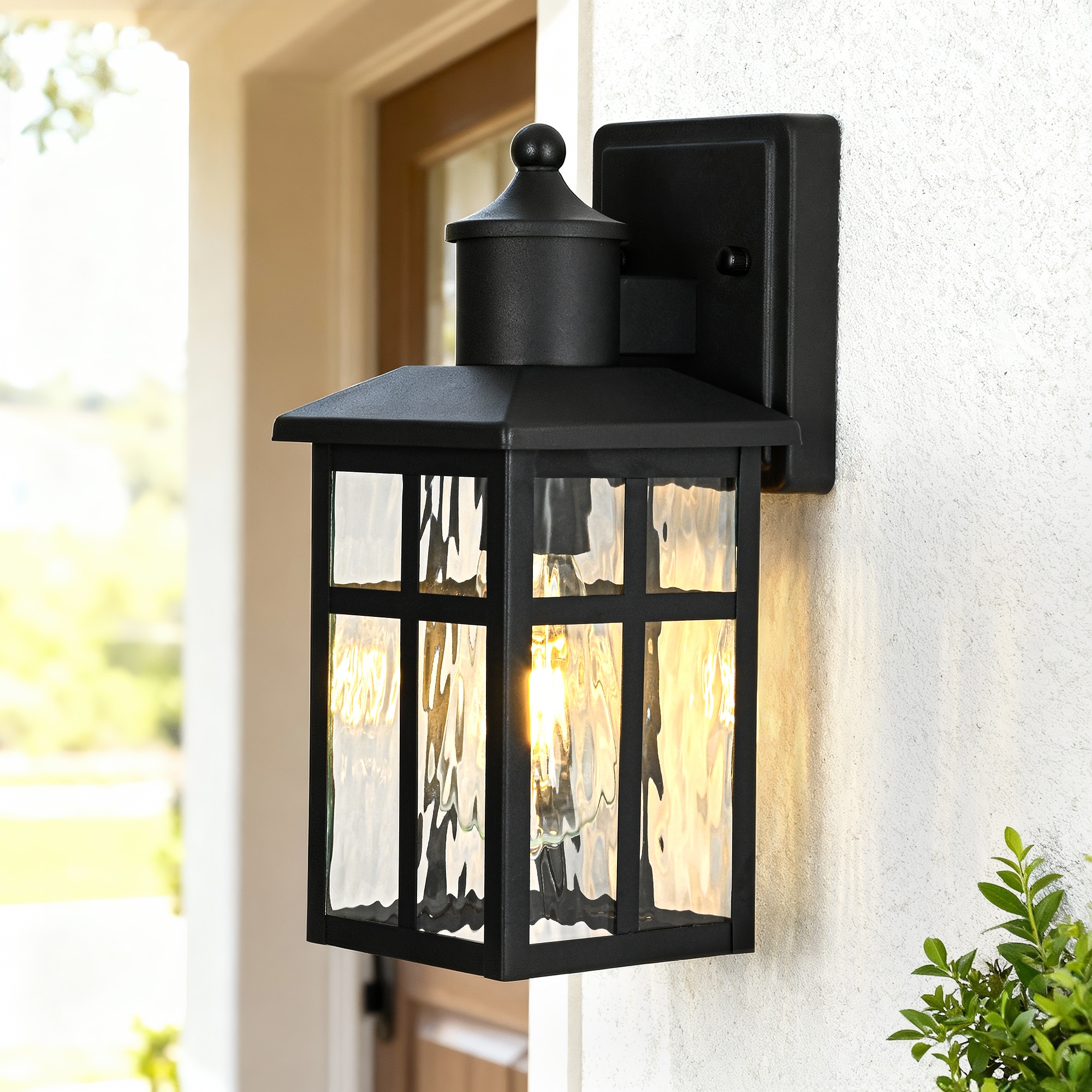 Edvivi 1 -Light 12-in H Black Hardwired Outdoor Wall Light