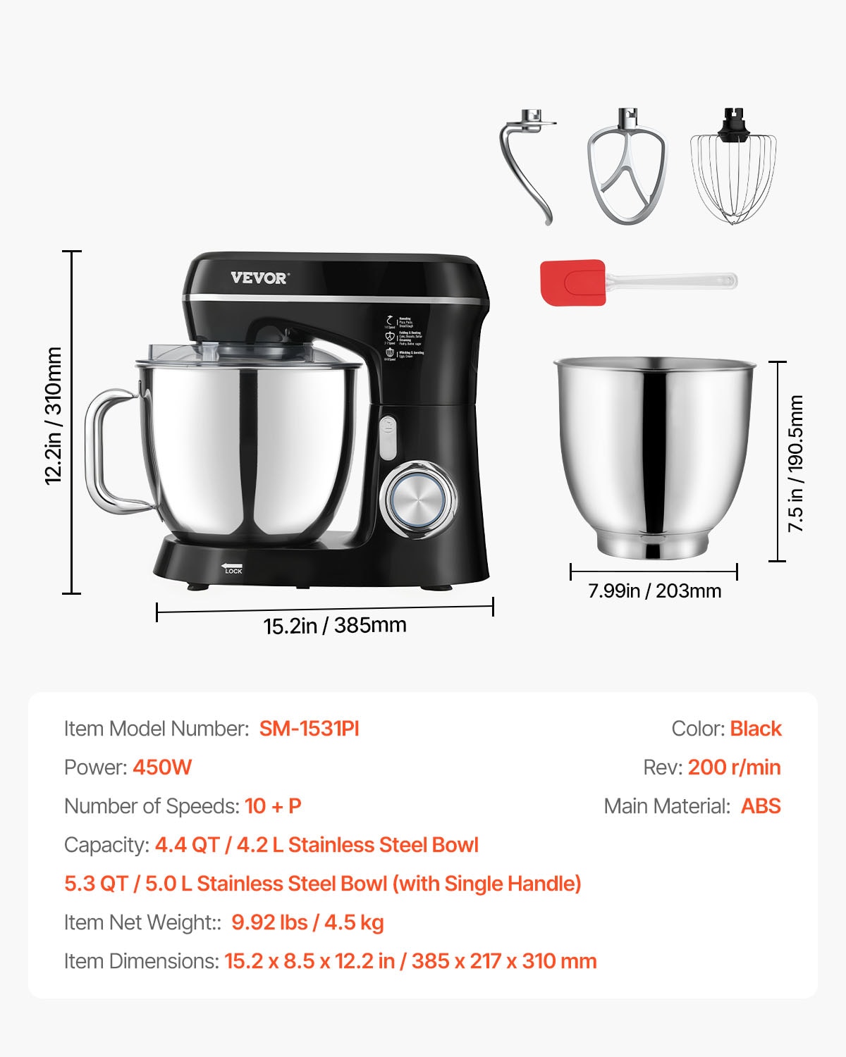 VEVOR XRLTMSJBJHS4U6EJCV1 Stand-Mixers - View #8