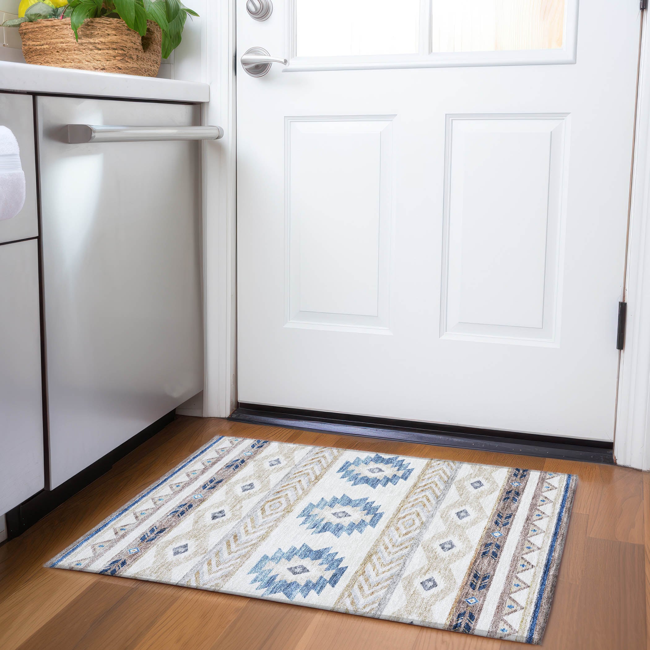 Addison Rugs AMF178TA20X30 Mayfield AMF178TA 2 x 3 (ft) Loomed Polyester Taupe Rectangular Indoor Geometric Machine washable Area rug