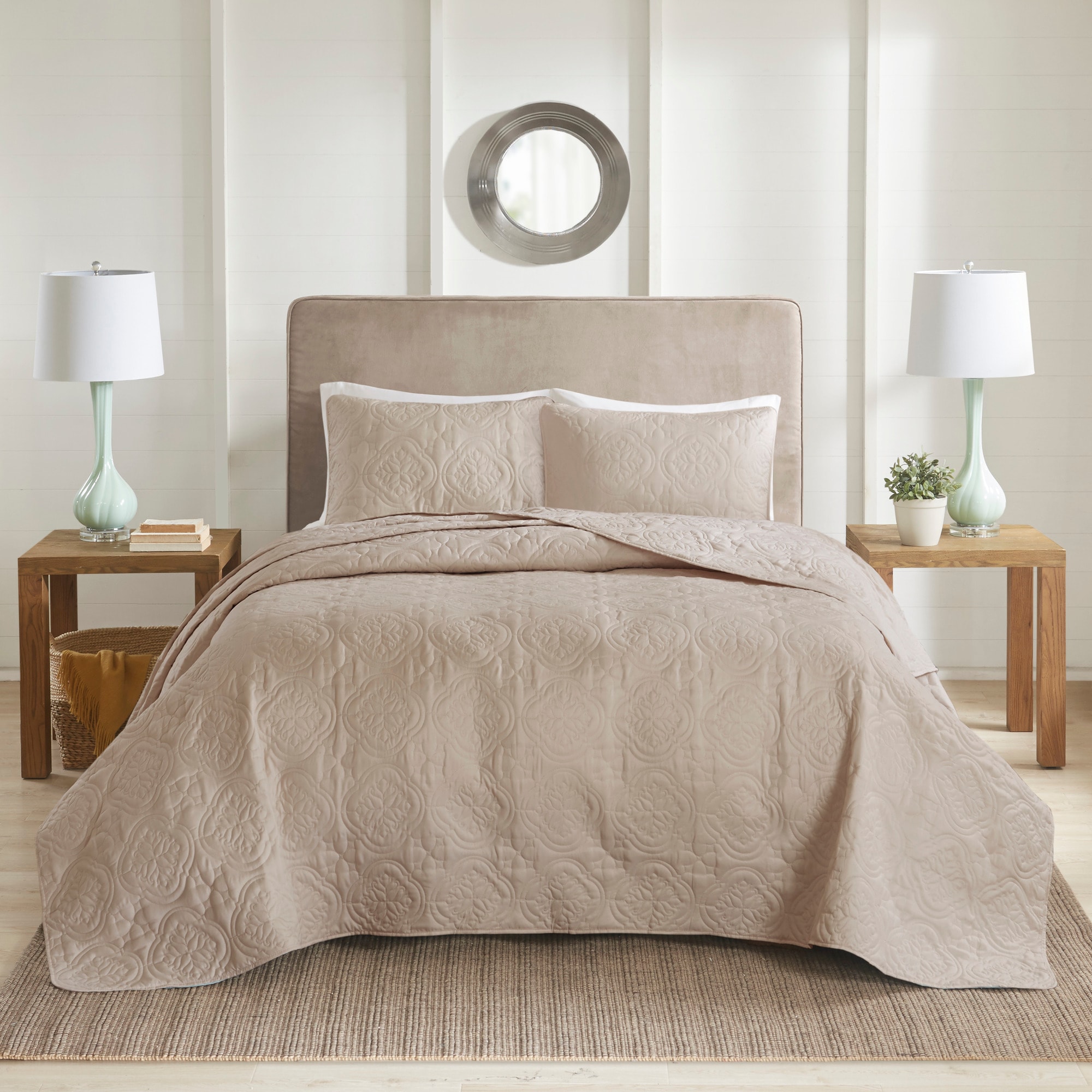 510 Design 5DS13-0168 3 -Piece Khaki Full/Queen Bedspread Set