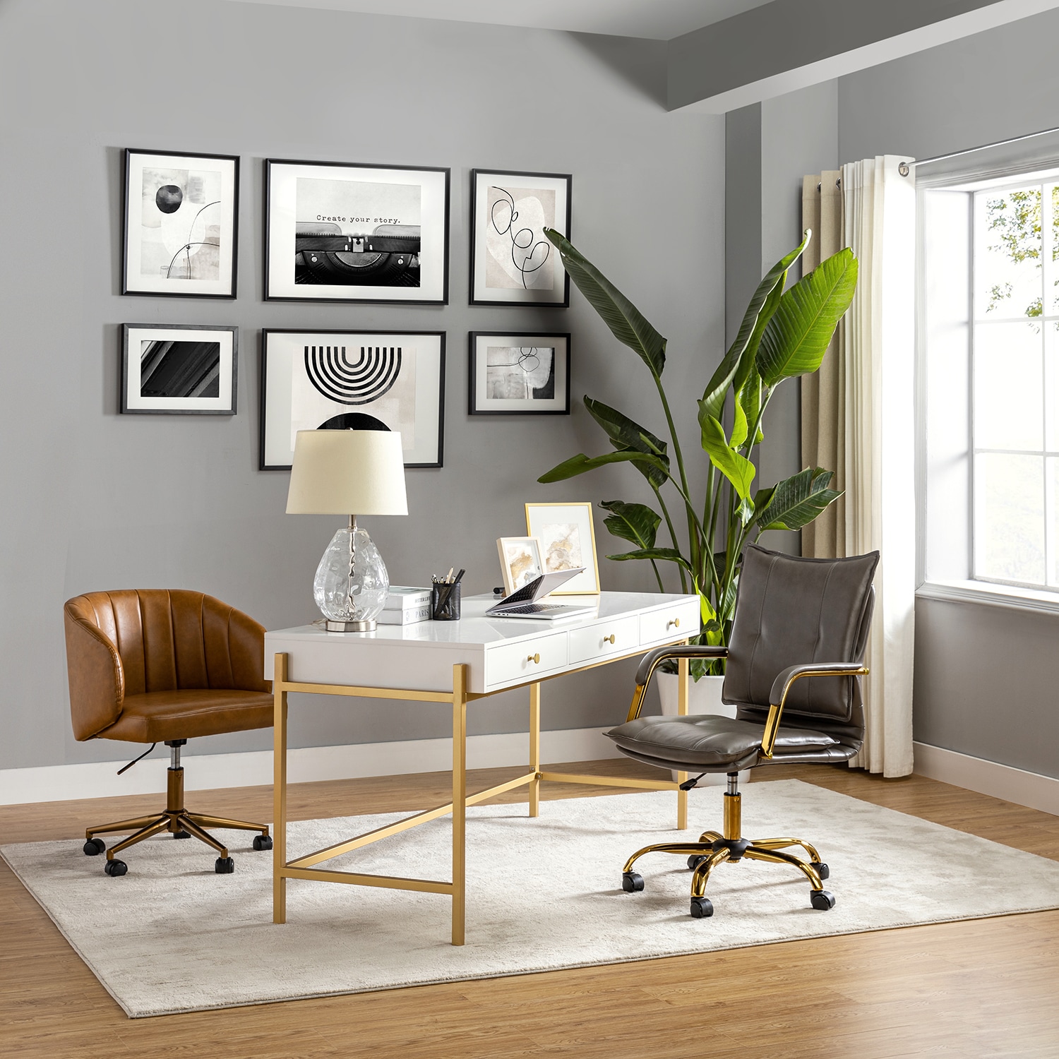 14 Karat Home OFHT0417-GREY Office-Chairs - View #3