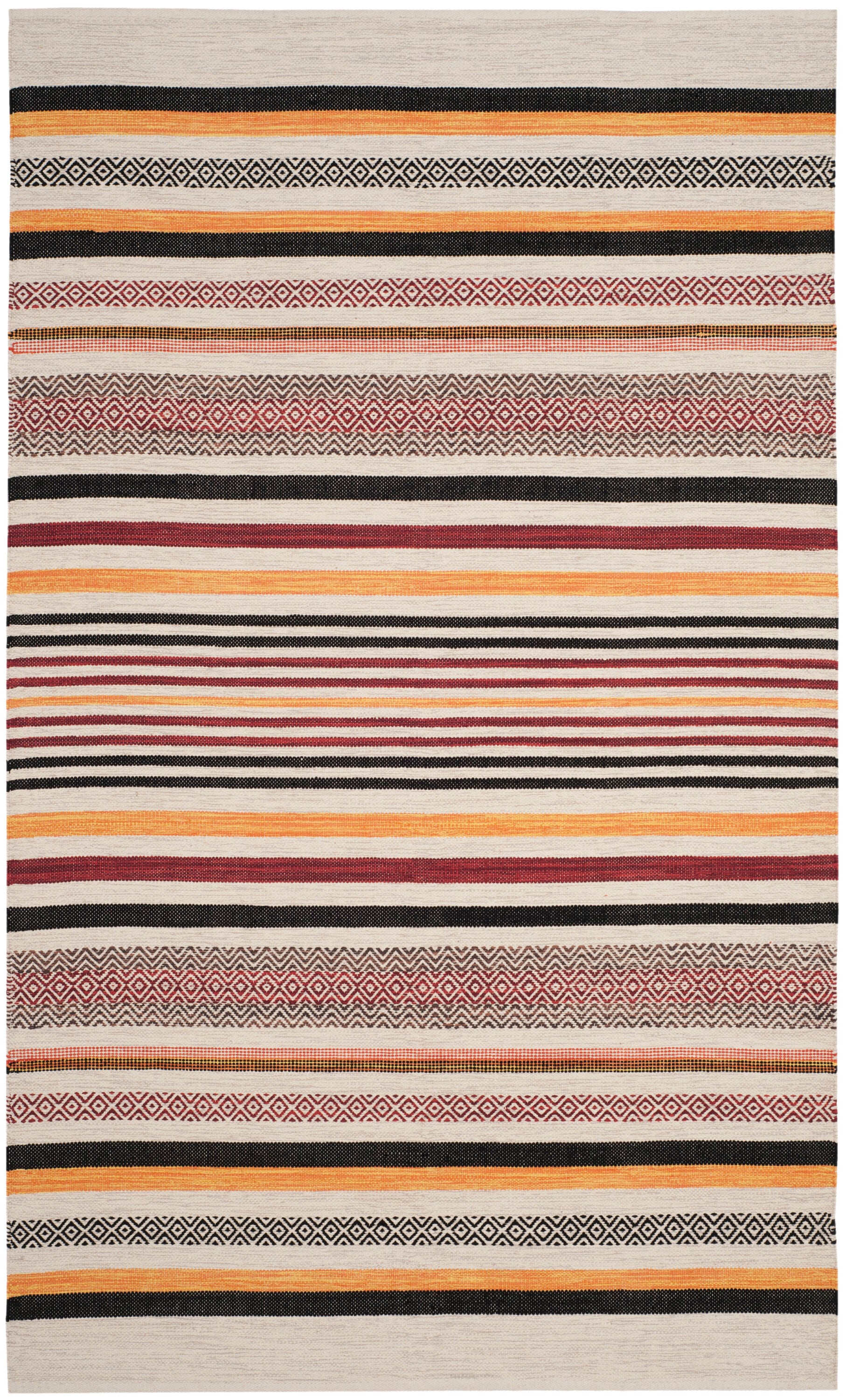 Coastal Charm Red Cotton 4' x 6' Hand-Woven Area Rug