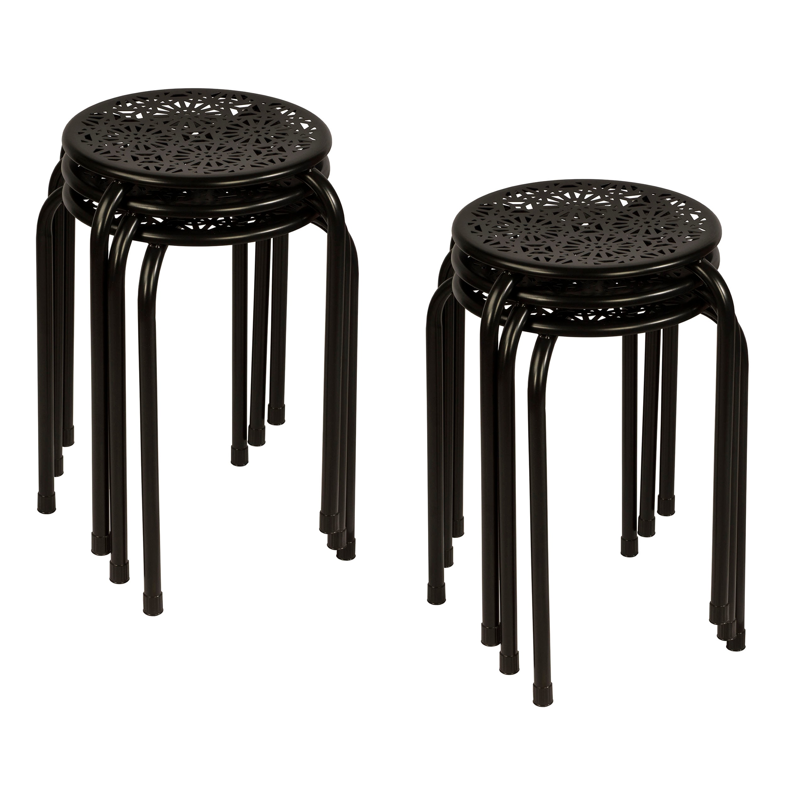 Atlantic Daisy Set of 6 Black 17.5 in H Small Metal Bar Stool in