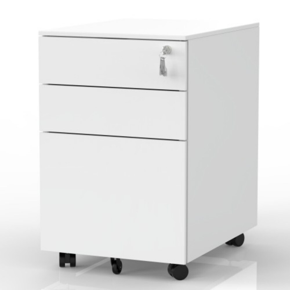 CASAINC TR-MX189036KAA White 3-Drawer File Cabinet