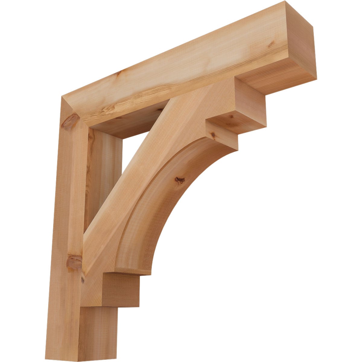 Ekena Millwork BKT06X34X34MRC05SWR Merced block smooth 5-1/2-in x 34-in x 34-in Western red cedar Brown Wood Standard bracket