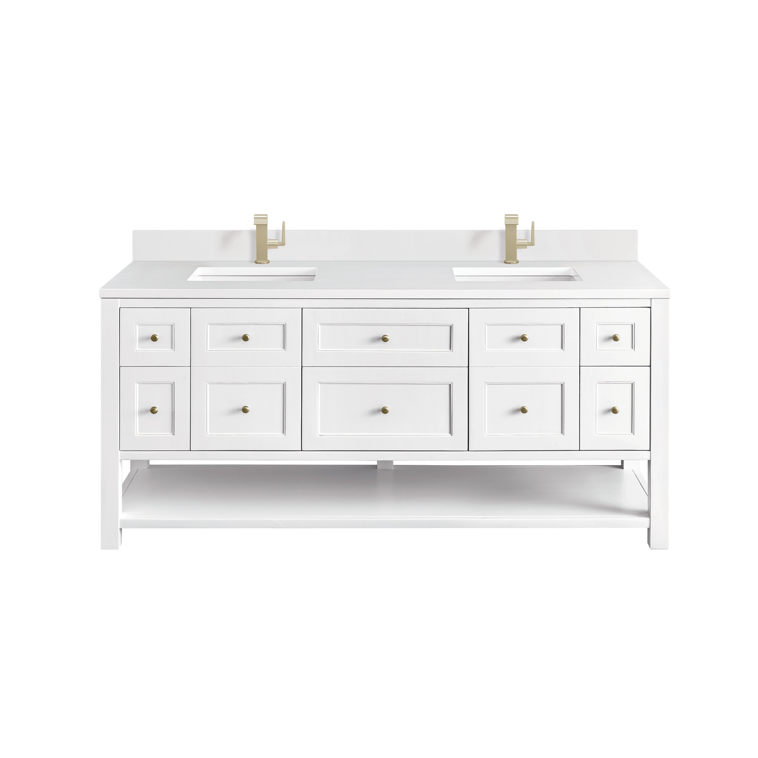 James Martin Vanities Breckenridge 72-in Bright White Undermount Double ...