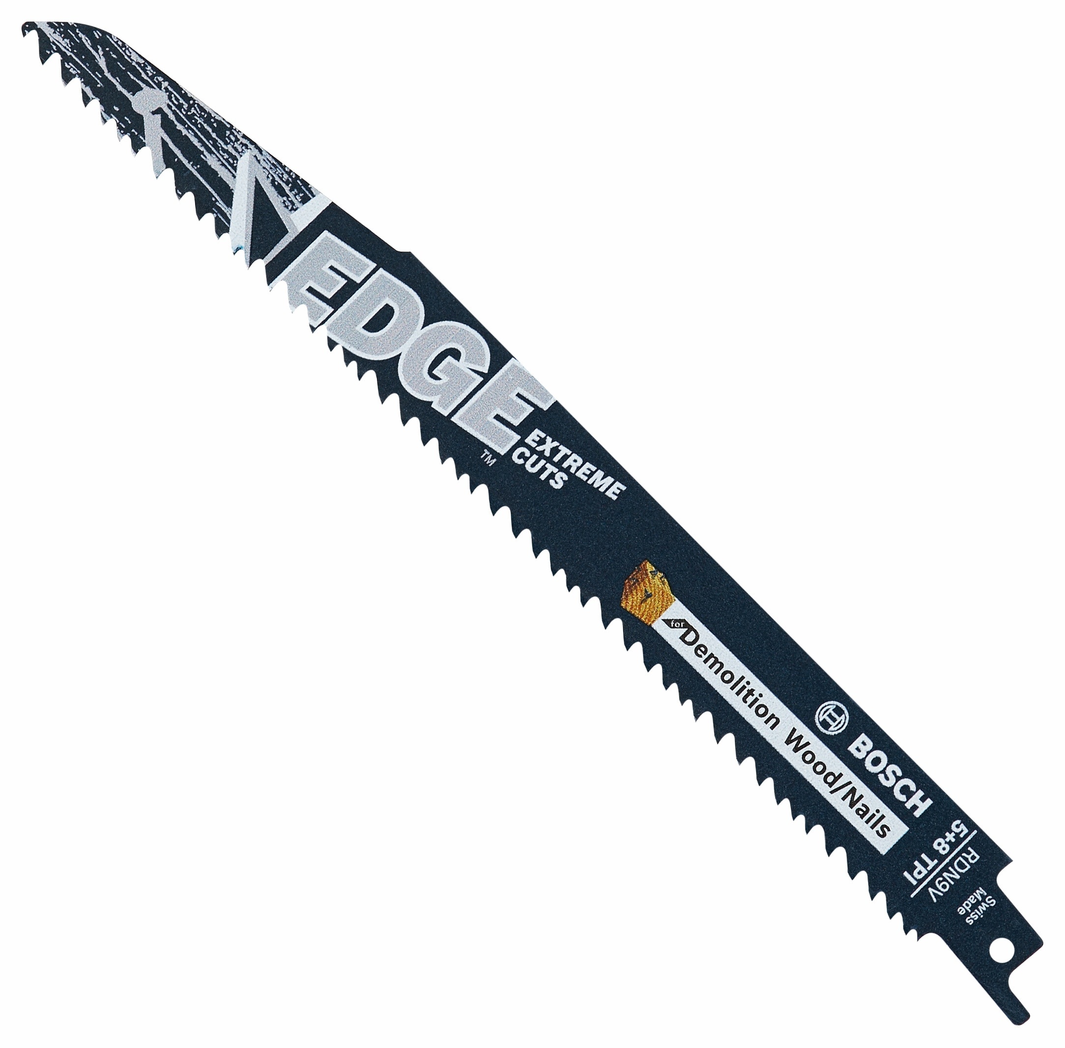 Edge Bi-metal 9-in 5/8-TPI Wood/Nail Embedded Cutting Demolition Reciprocating Saw Blade | - Bosch RDN9VL