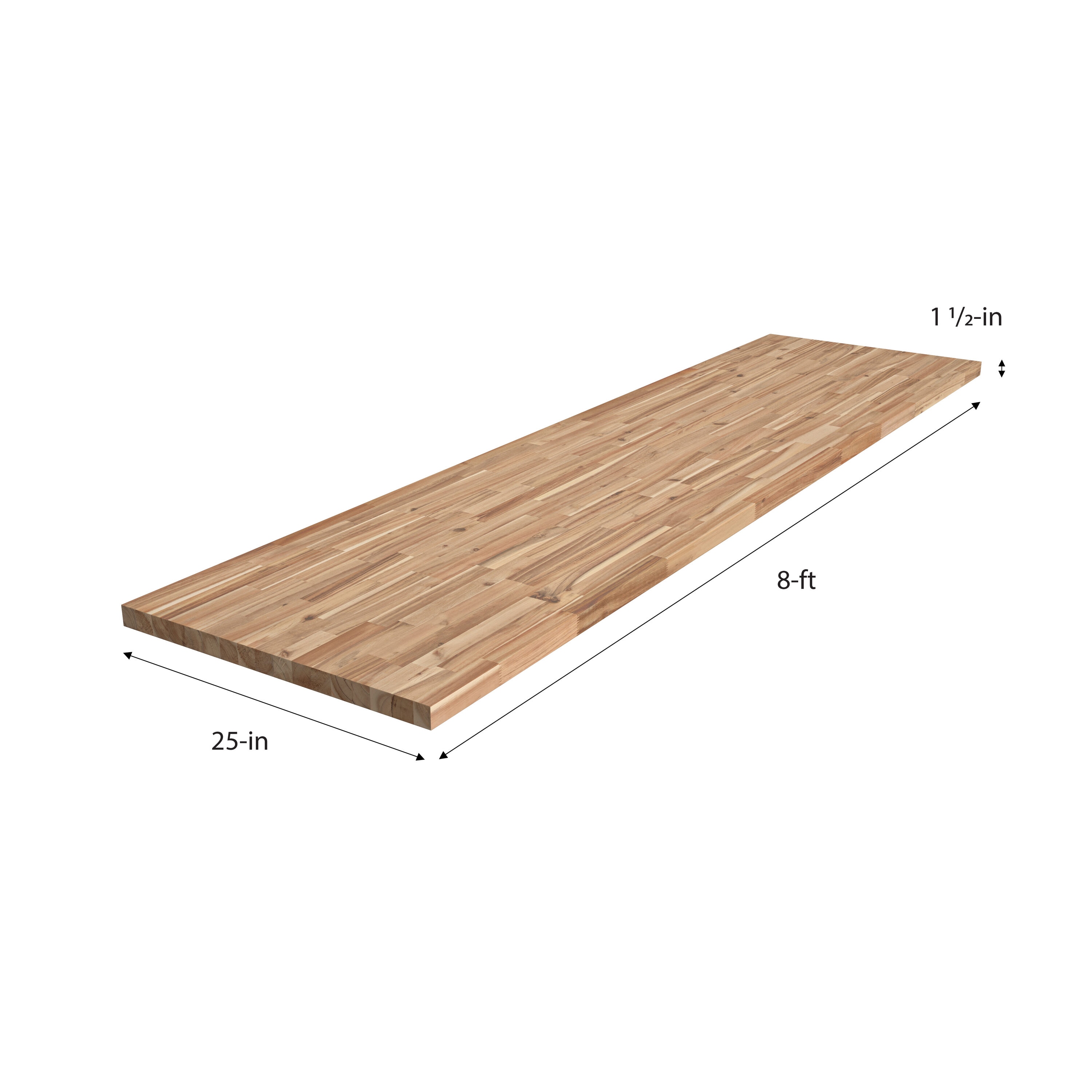 Allen Roth 8 Ft X 25 In X 15 In Finger Jointed Natural Acacia Butcher Block Countertop In The 