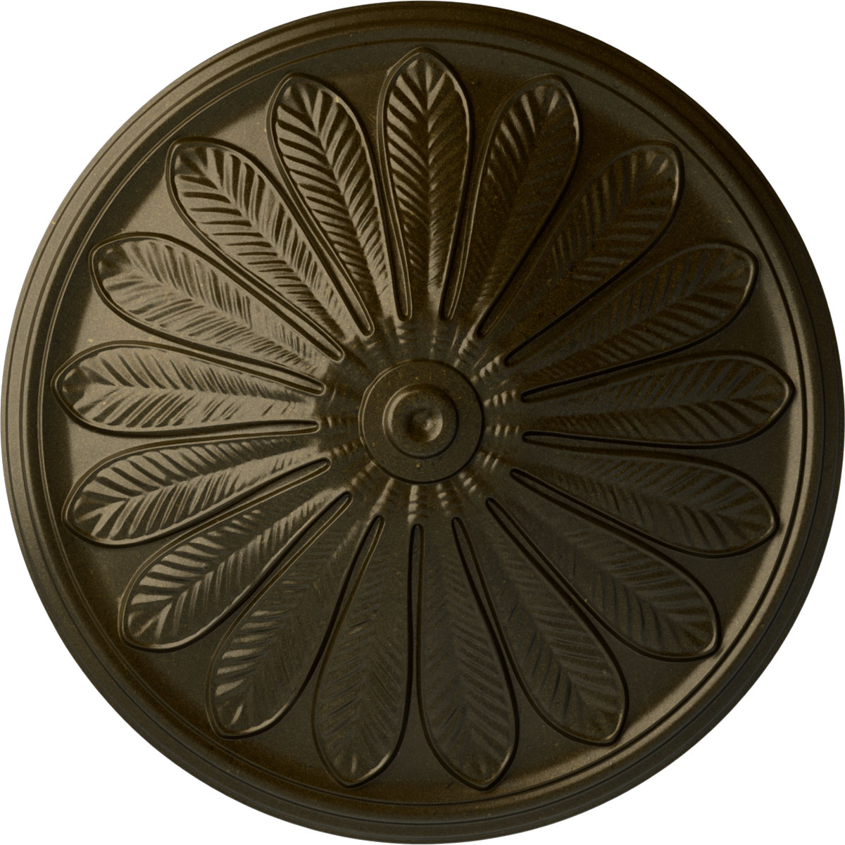 Ekena Millwork CM25BRGGS Brontes 25.5-in W x 25.5-in L Painted Green Gold Polyurethane Whole Ceiling Medallion