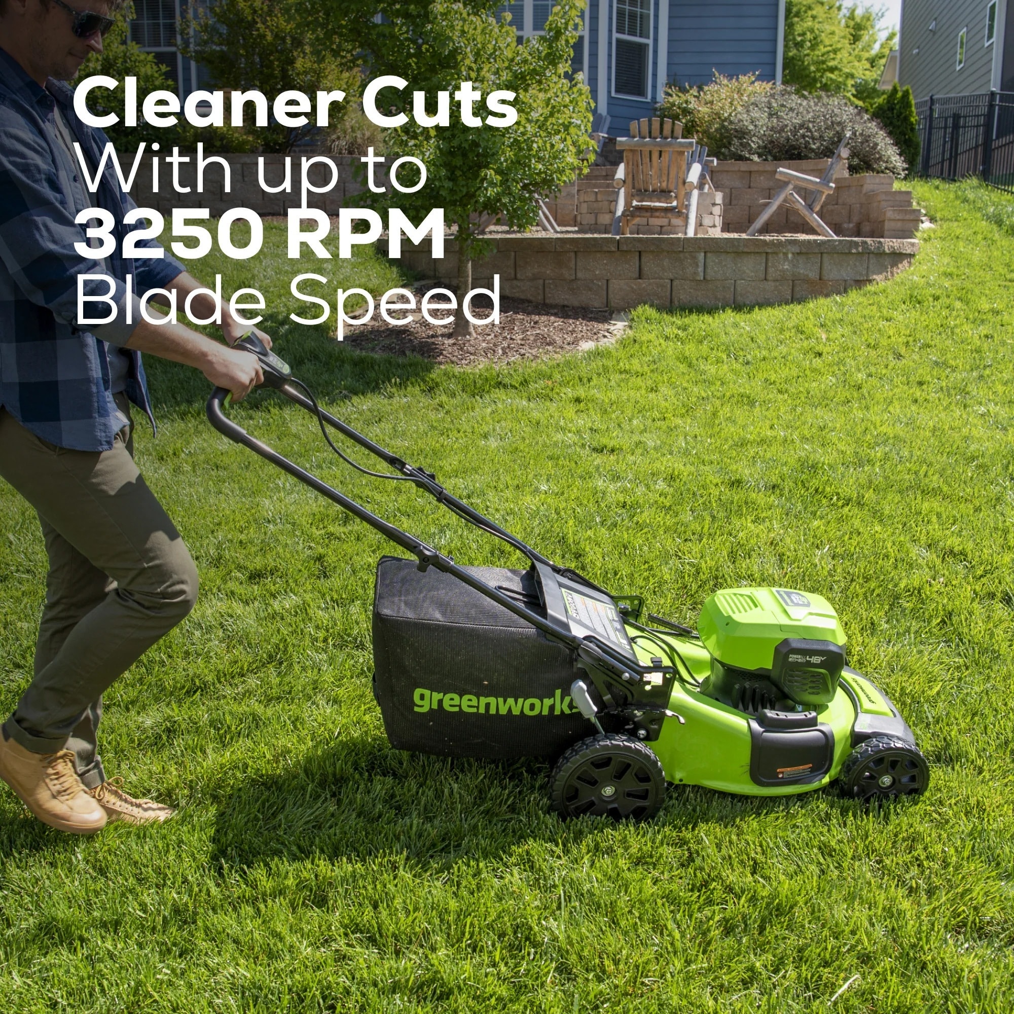 Greenworks MO48L4210 Cordless-Elec-Push-Mowers - View #4