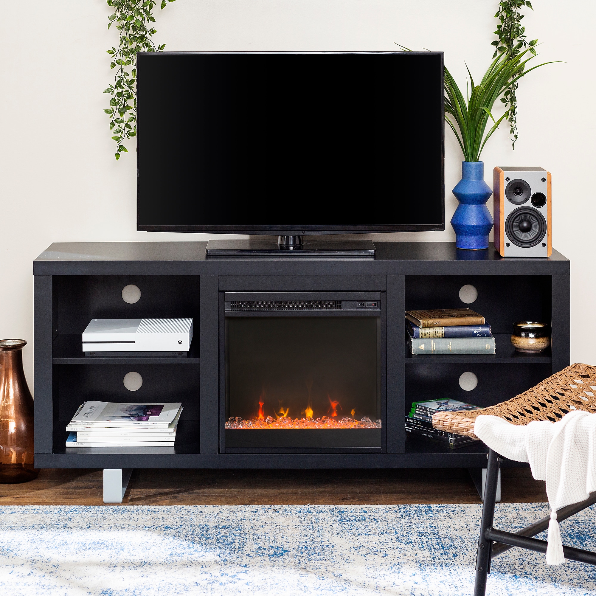 Walker Edison W58FP18SMSB Electric-Fireplaces - View #4