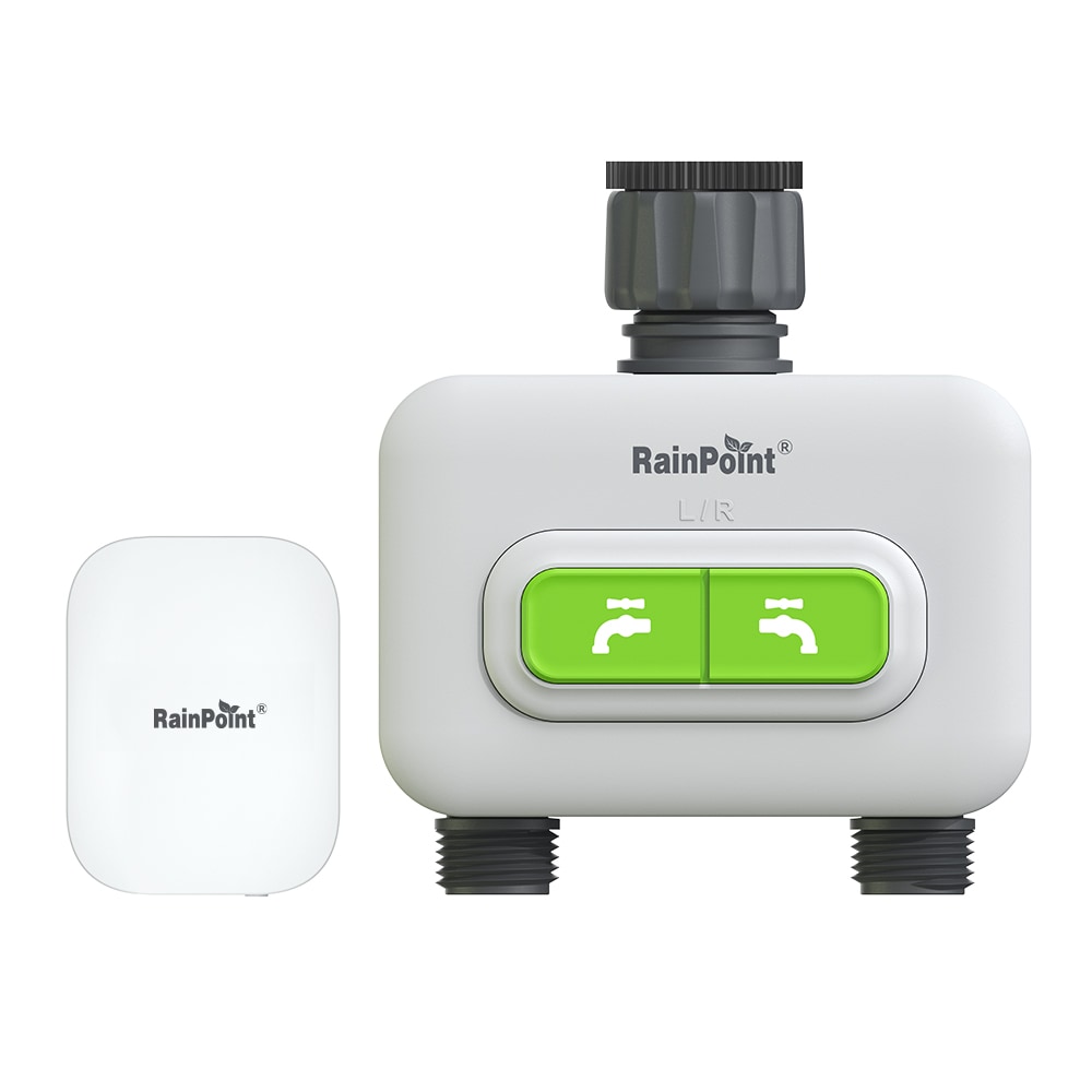 RainPoint HTV213FRF+HWG023WRF 2 -Station Digital Wi-Fi Compatible Outdoor only Irrigation Timer
