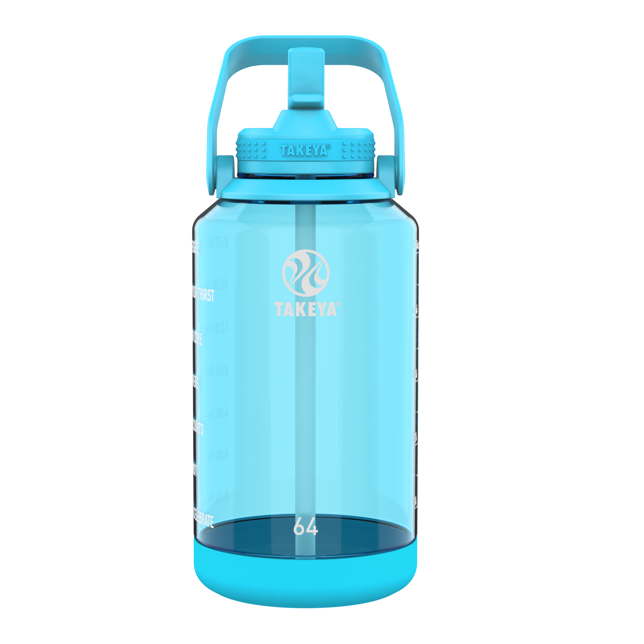 Takeya TK Tritan 64oz Straw Motivational Bottle Wide Handle Breezy Blue -  BPA-Free, Leak Proof Lid, Wide Mouth in the Water Bottles & Mugs department  at