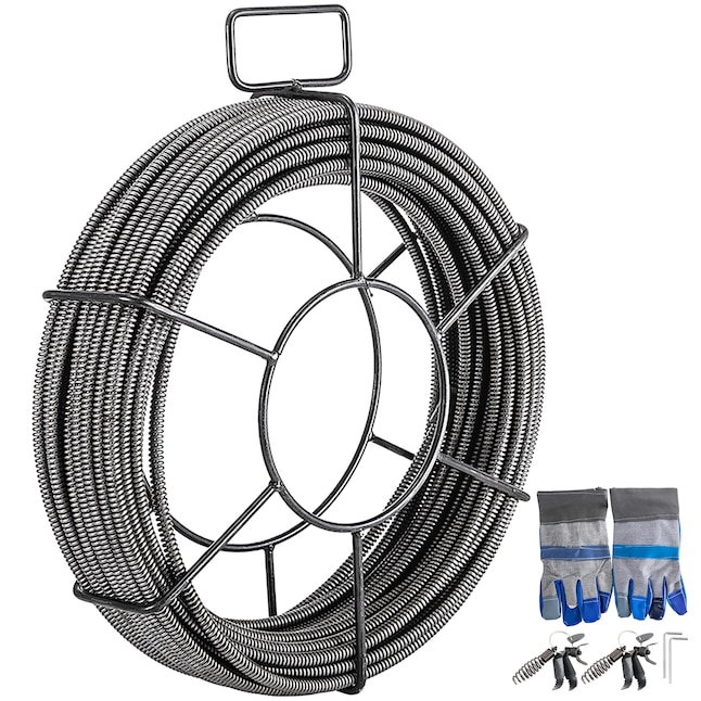 VEVOR 75 Ft Solid Core Sewer Snake Clog Pipe Drain Cleaning Cable W/Four  Shapes Of Cutters, Black in the Machine Auger Parts & Accessories  department at