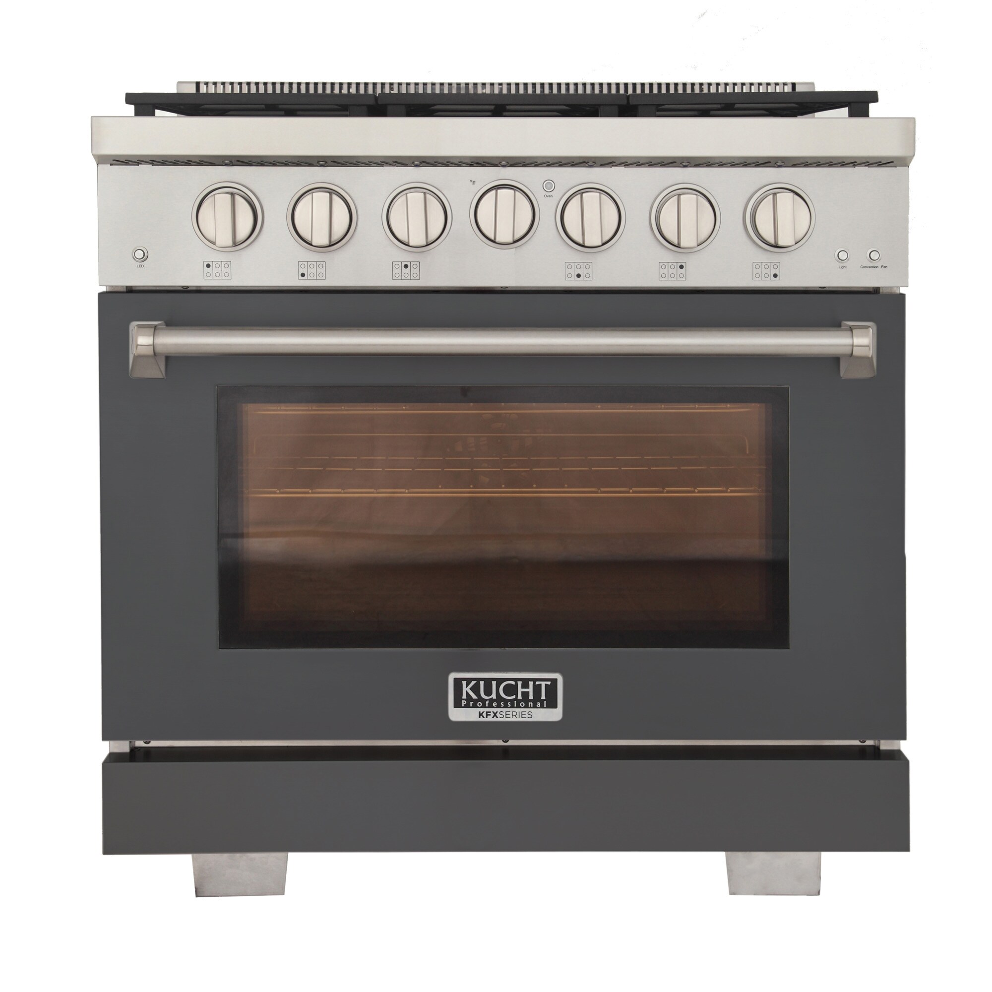 Kucht KFX3600X-GY 36-in 6 burners 5.2-cu ft Convection Oven Freestanding Natural Gas Range ( Cement Gray )