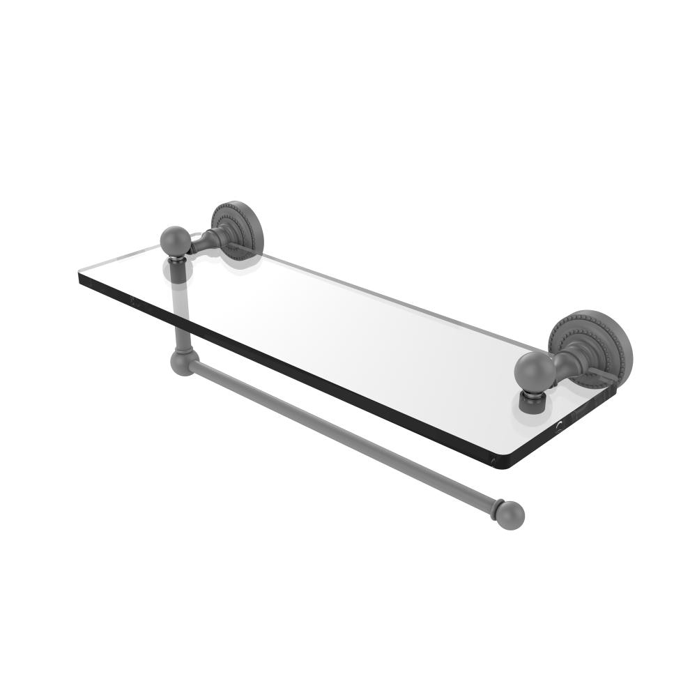 Allied Brass DT-1PT/16-GYM Dottingham Matte Gray Wall mount Bathroom Shelf ( 16-in x 5-in x 5-in )