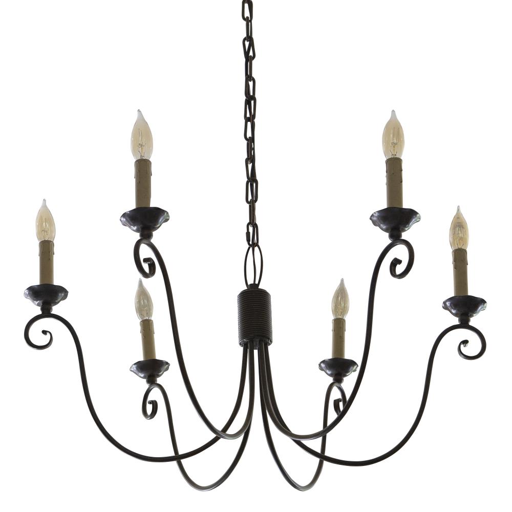 Decor Therapy CH1411 Serenella 6-Light Scavo Rust Traditional Dry Rated Chandelier
