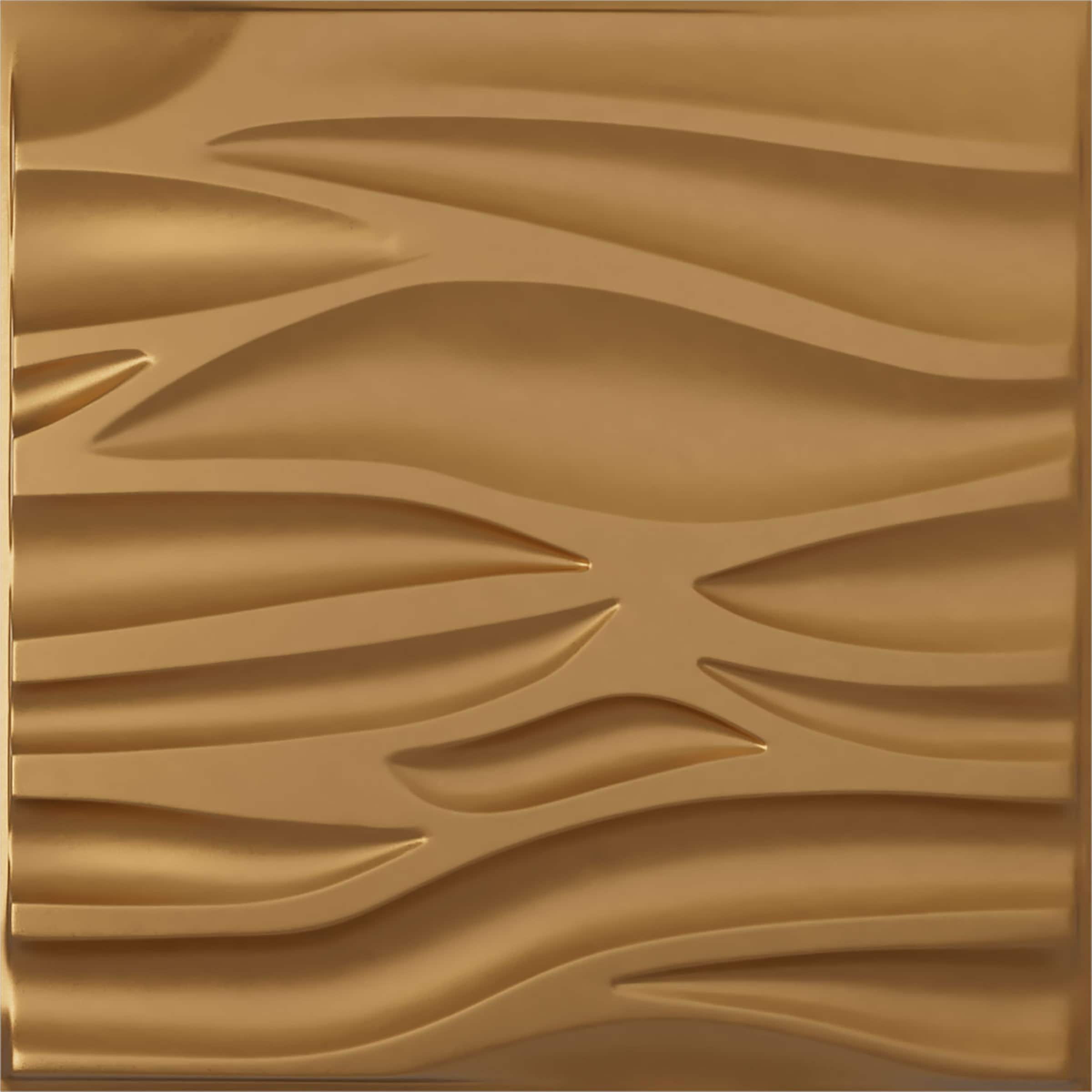 Ekena Millwork WP20X20SRBGL 19-5/8-in x 19-5/8-in Embossed Bright Coat Gold PVC Wall Panel