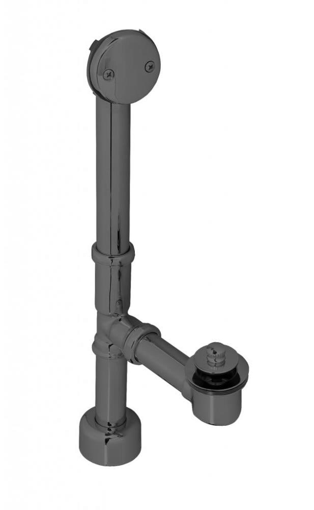 WESTBRASS D3263K-62 Bath Waste and Overflow All Exposed Pull and Plug- 14" Make-up, 17 Ga. Tubing In Matte Black