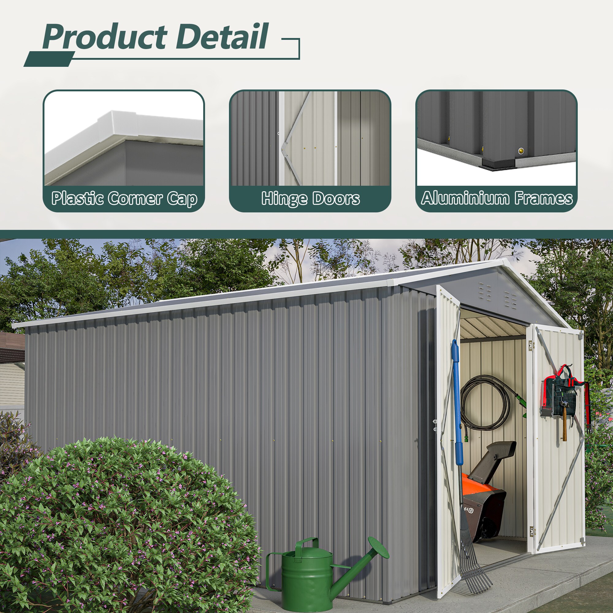 Siavonce XHS00021 Metal-Storage-Buildings-Sheds - View #11