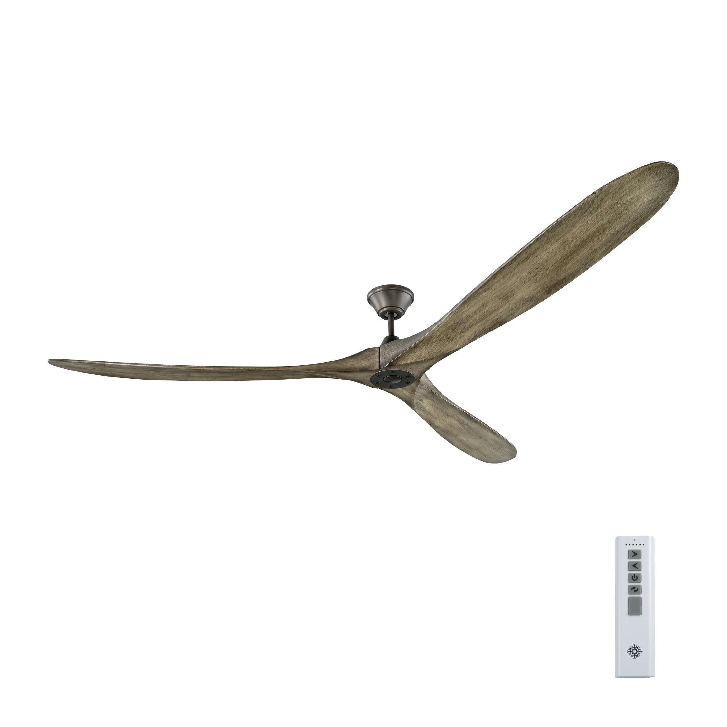 Generation Lighting 3MAVR88AGP Maverick 88-in Outdoor Aged Pewter with Light Grey Weathered Oak Blades Propeller Ceiling Fan Without Light - Remote Included ( 3 -Blade )