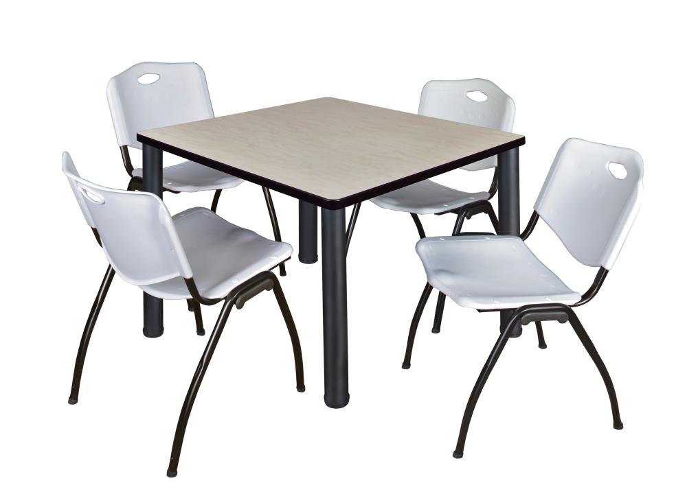 Regency TB4242PLBPBK47GY Breakroom Off-white 4-Person Training Table (42-in W x 29-in H)