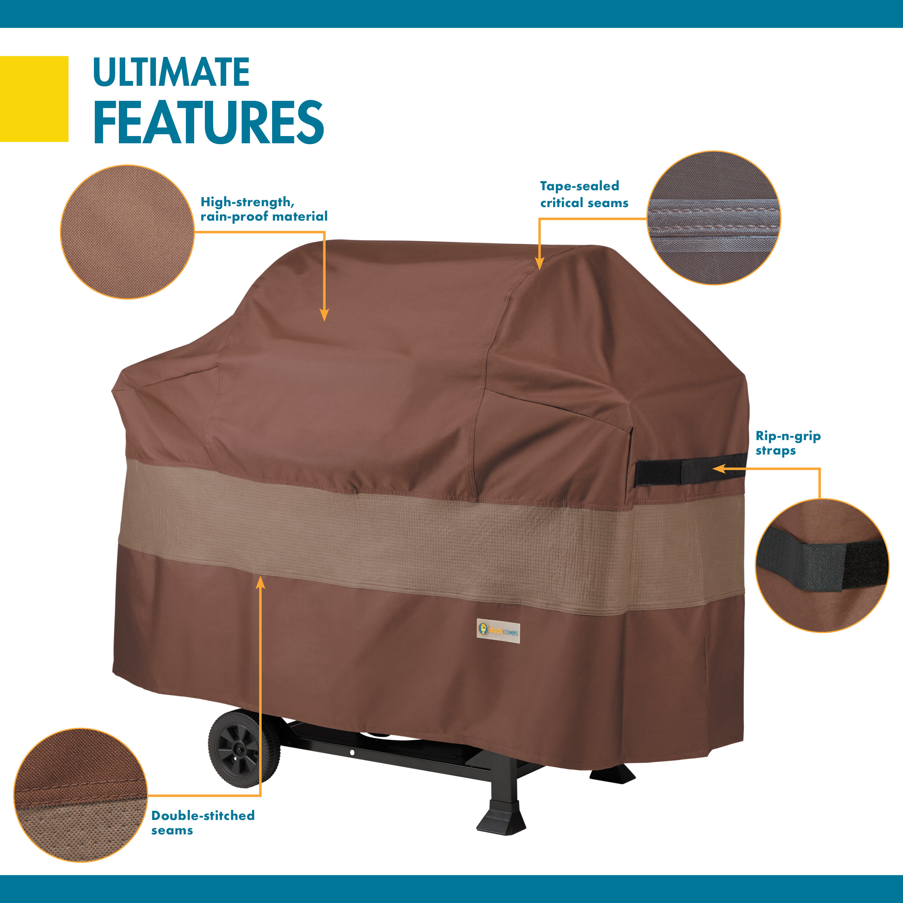 Duck Cover Essential Water-Resistant 70 x 24 x 52 Inch BBQ Grill Cover