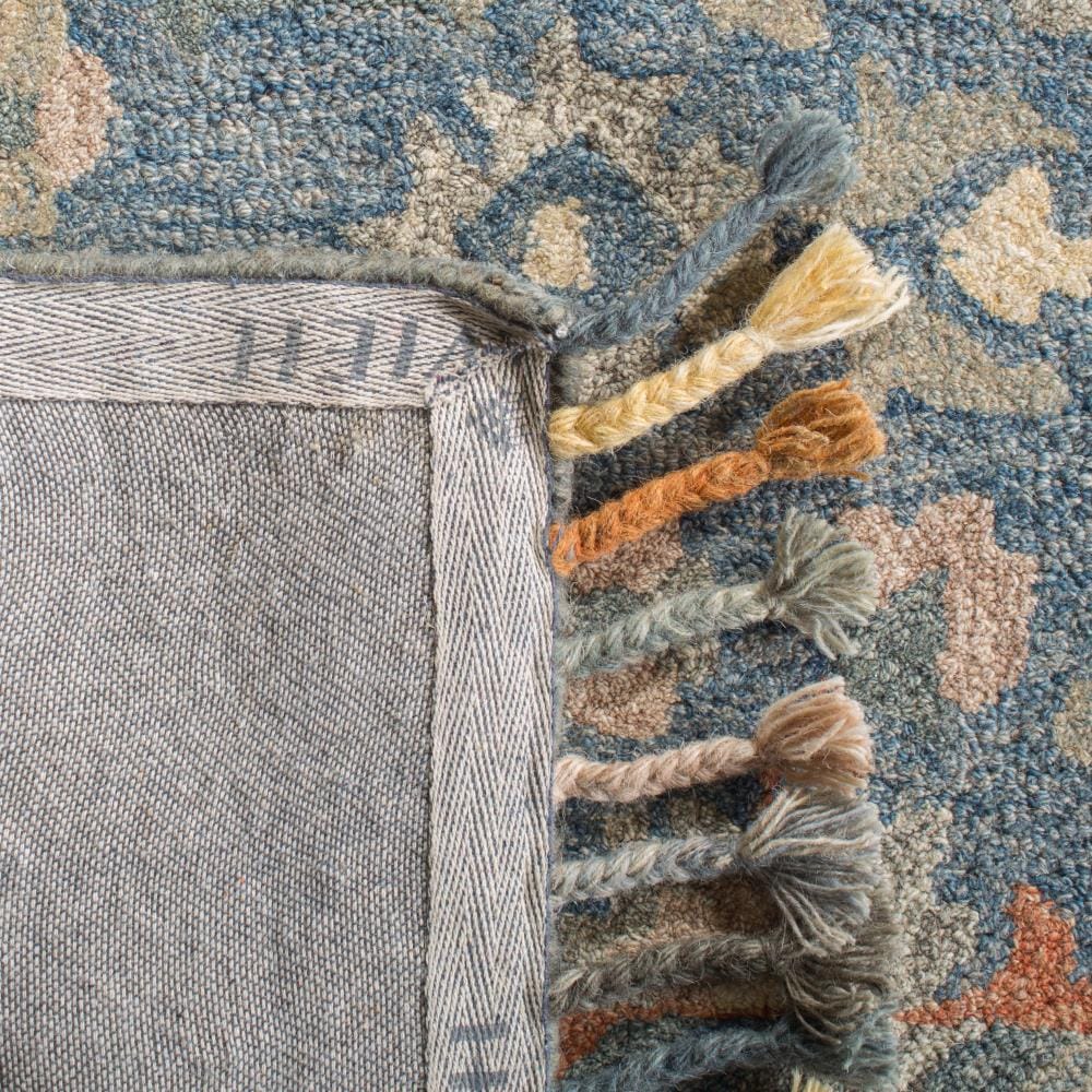 Handmade Tufted Wool Rectangular Rug in Blue, 5' x 8'