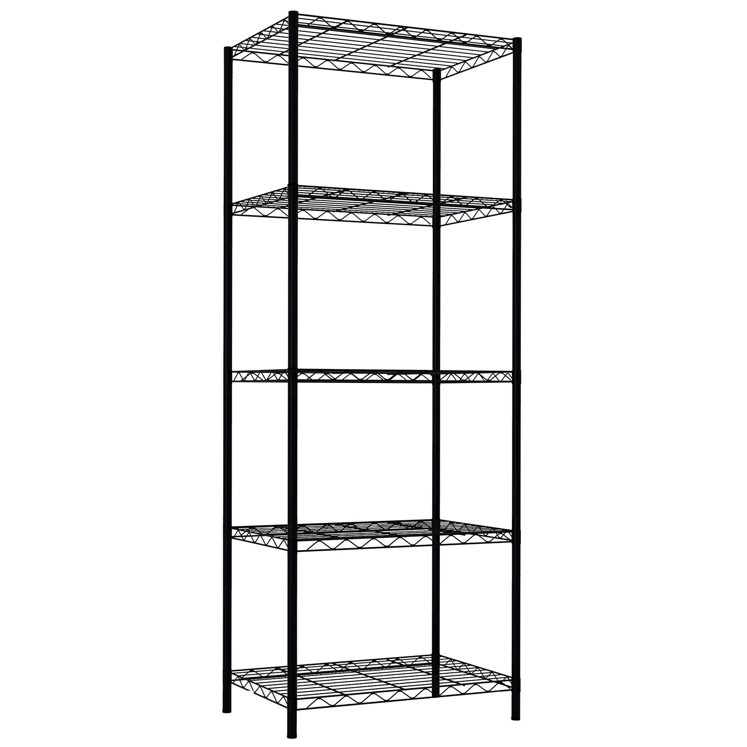 Black 5-Shelf Shelving Storage Unit Metal Organizer Wire Rack 