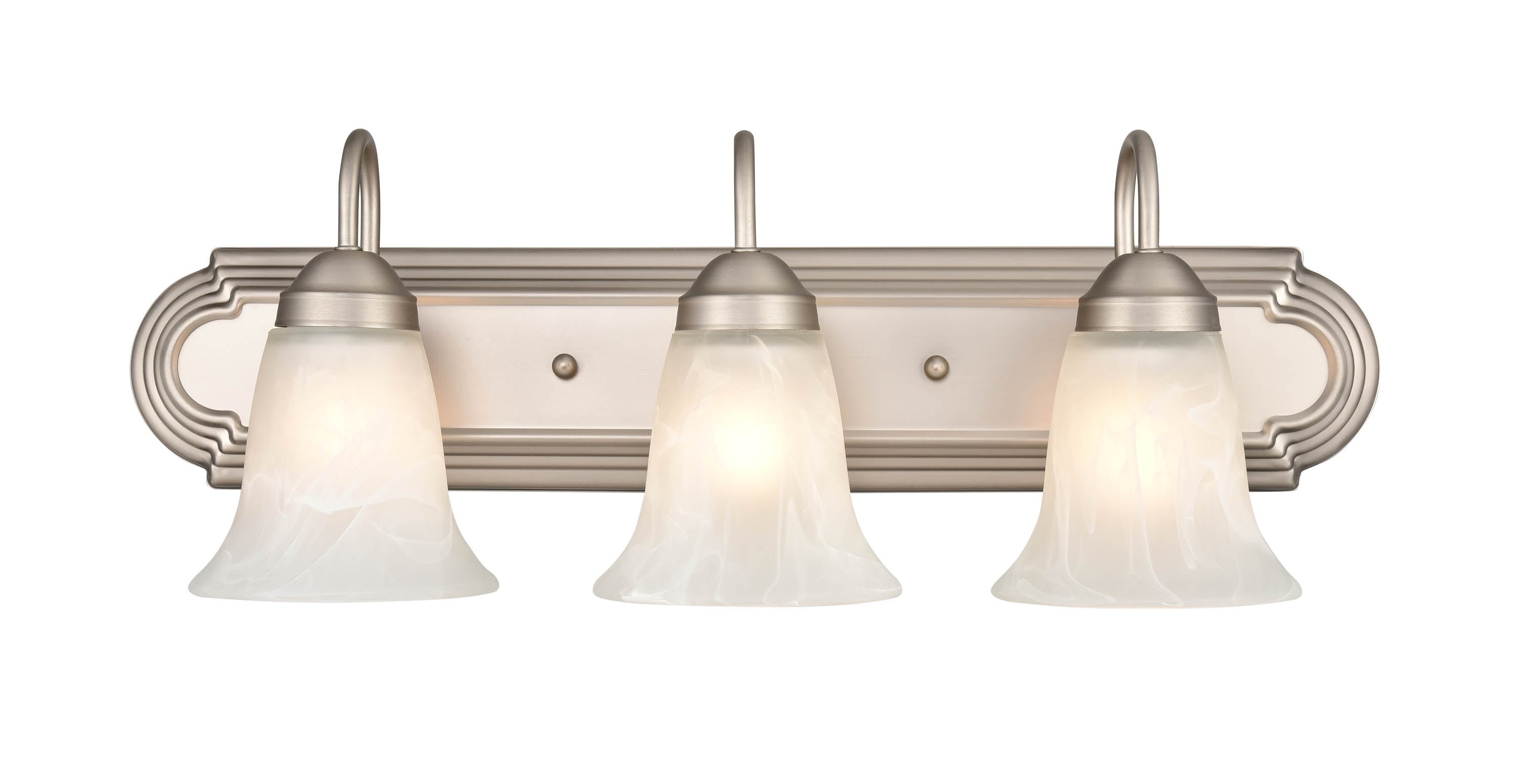 Millennium Lighting Vanity Light 24-in 3-Light Satin Nickel Traditional ...