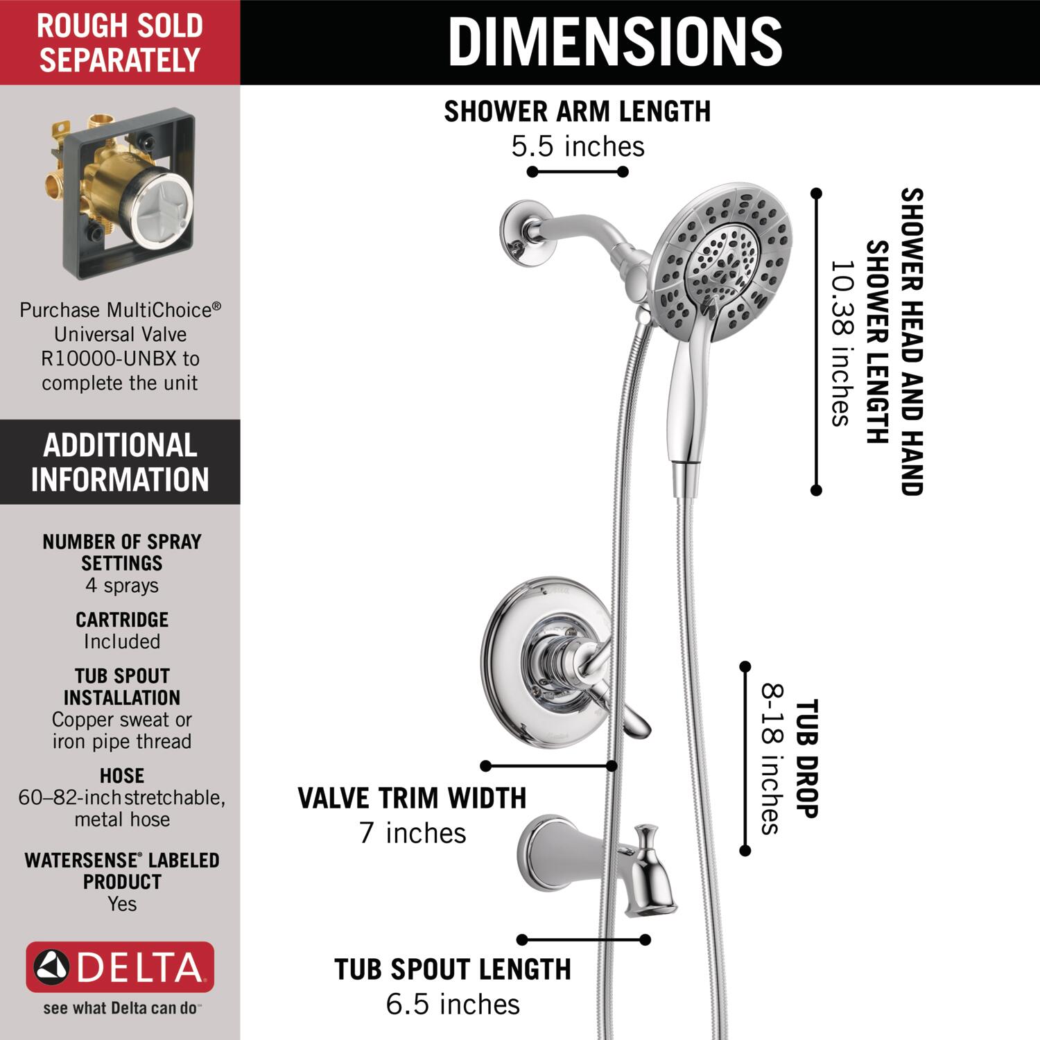 Delta T17494-I Tub-Shower-Faucets - View #11
