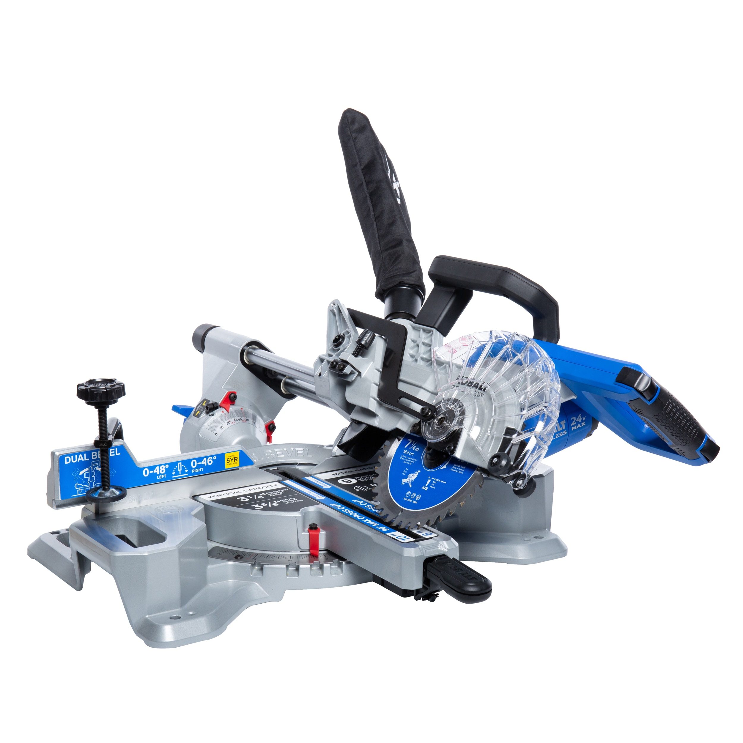 Kobalt 7-1 4-in 24-Volt Max Dual Bevel Sliding Compound Cordless Miter Saw  (Tool Only) 通販