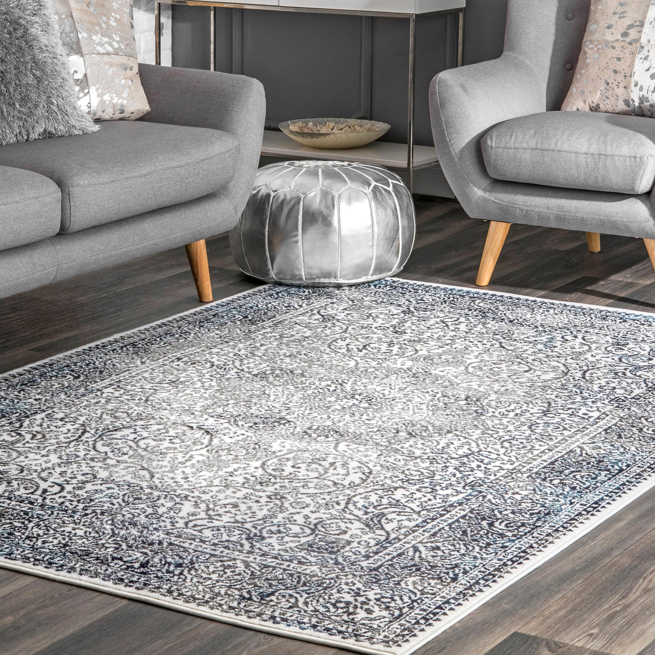 nuLOOM LPCT02A-10014 Delores 10 x 14 (ft) Loomed Polypropylene Blue Rectangular Indoor Medallion Vintage Area rug