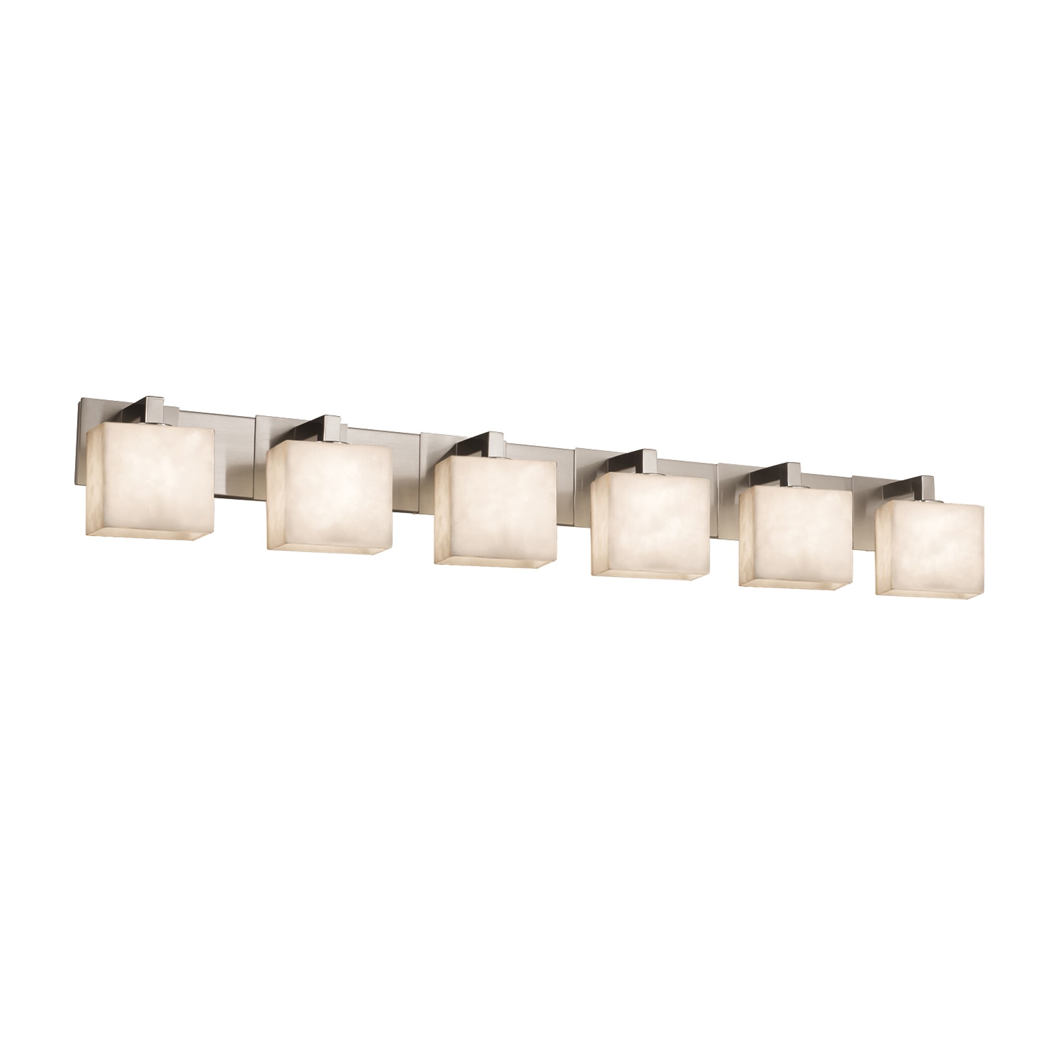 Justice Design Group CLD-8926-55-NC-LED6 Clouds 55.75-in 6-Light Brushed Nickel LED Transitional Vanity Light