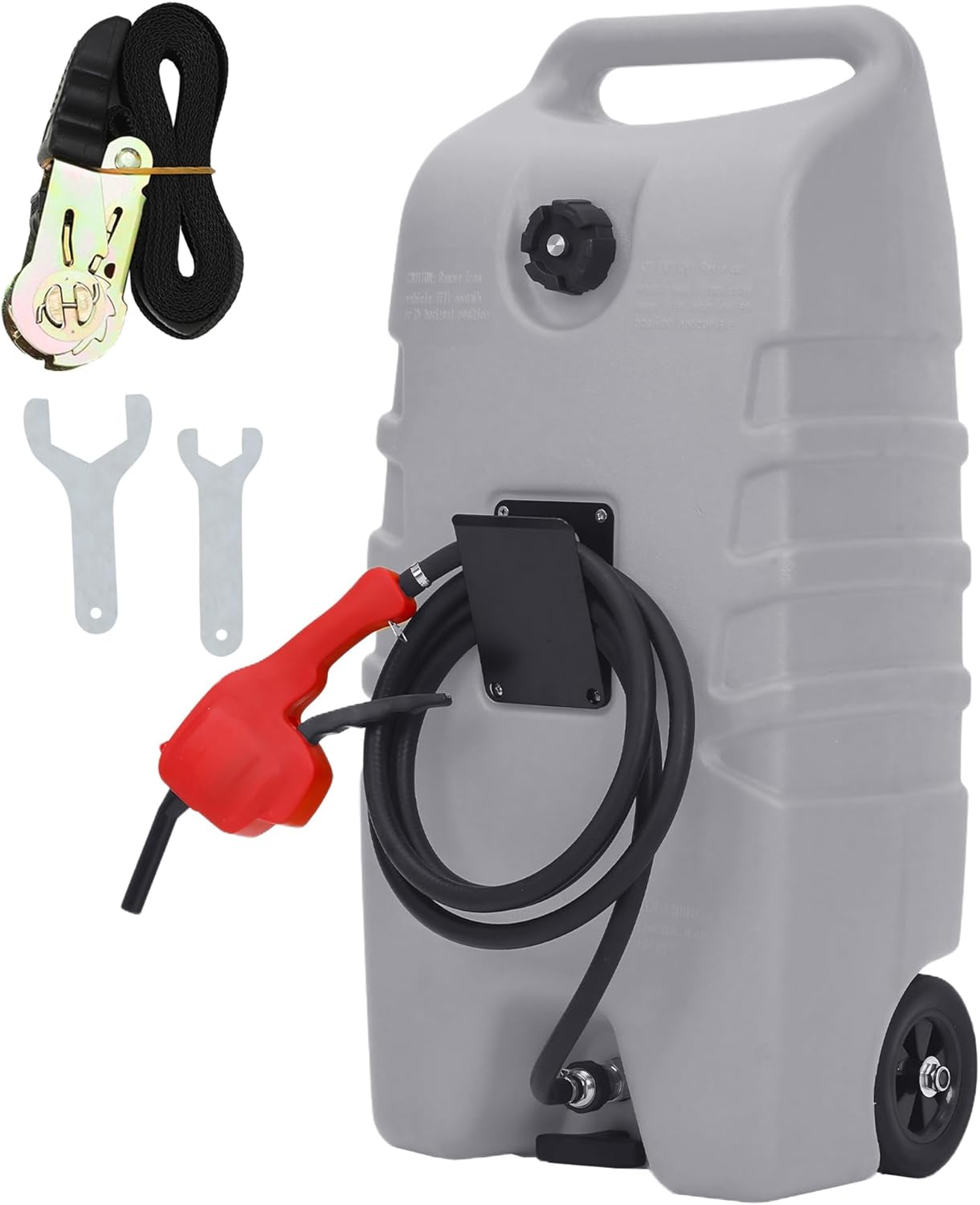 GAOMON - 14 Gal Portable Fuel Tank with Manual Siphon Pump and 10 Ft Hose Movable Gasoline Diesel...