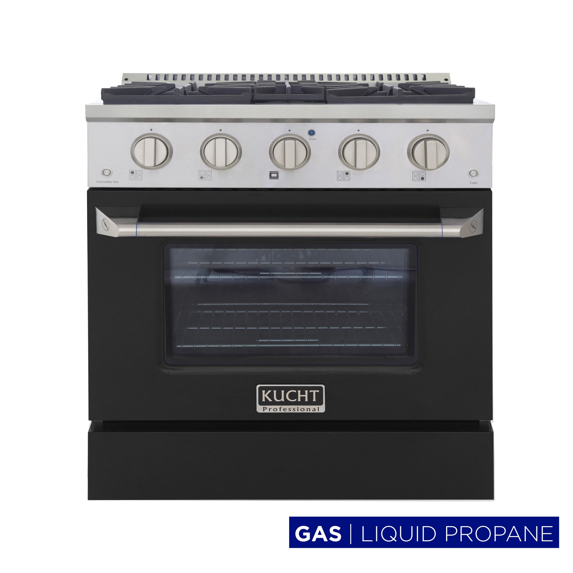 Kucht KNG301/LP-K KNG Series 30-in 4 burners 4.2-cu ft Convection Oven Freestanding Natural Gas Range ( Black )